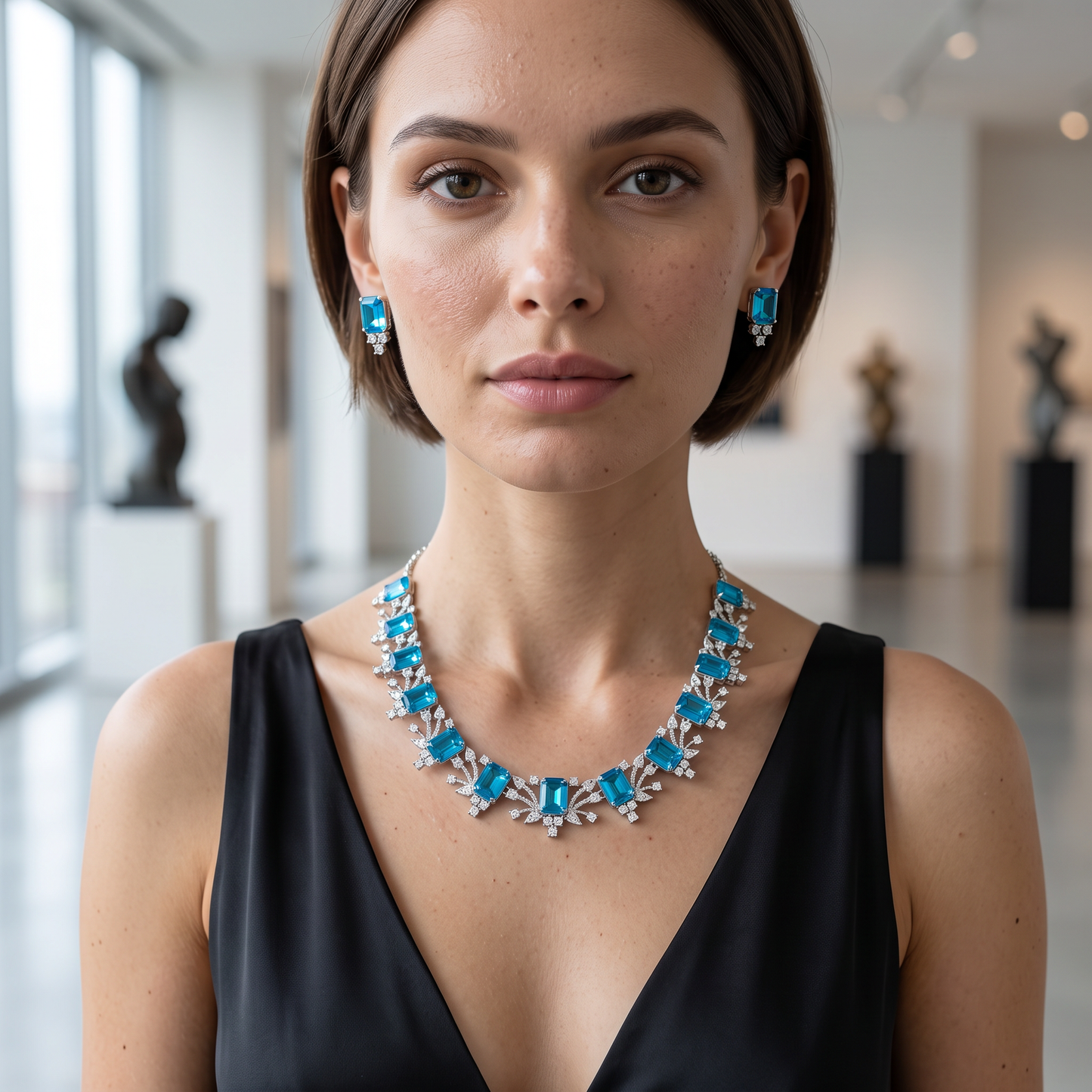 Ayla Crystal Moissanite Necklace Set