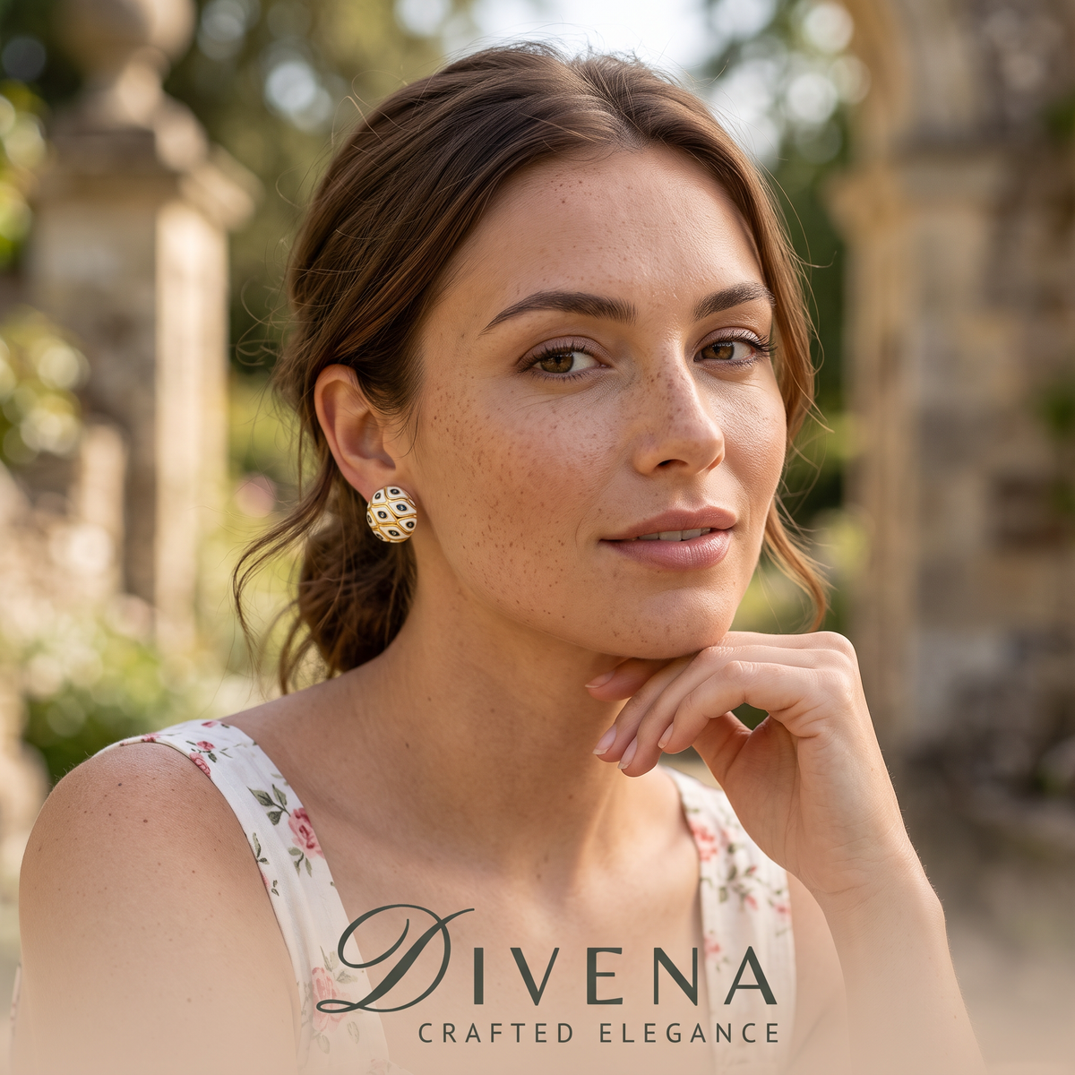 Claire Enamel Stud Earrings