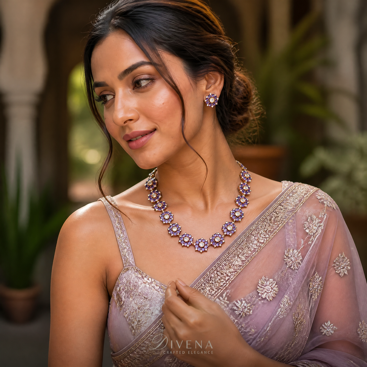 Tessa Crystal Polki Necklace Set