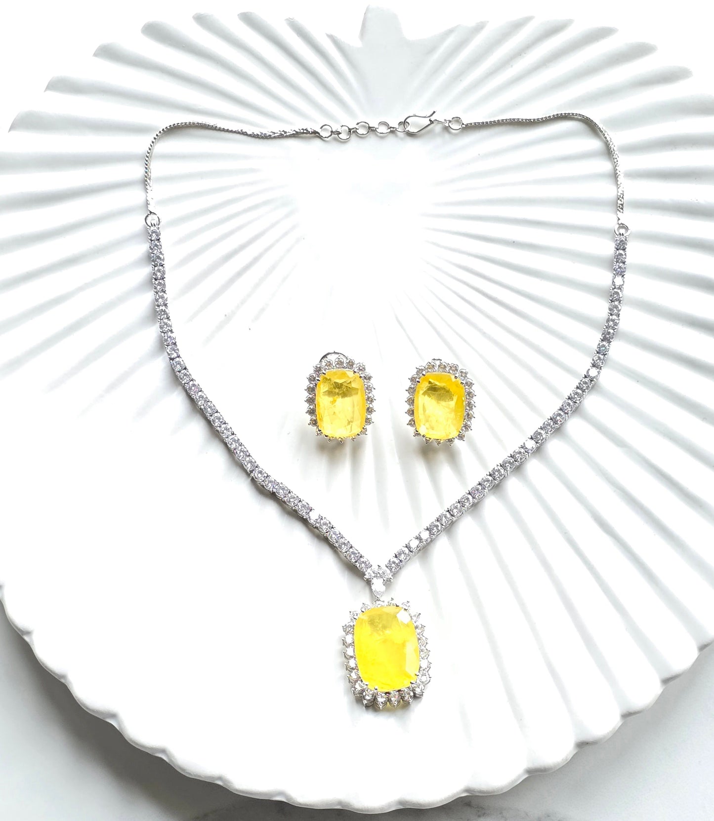 Phoenix Doublet Stone AD Necklace with Doublet Studs