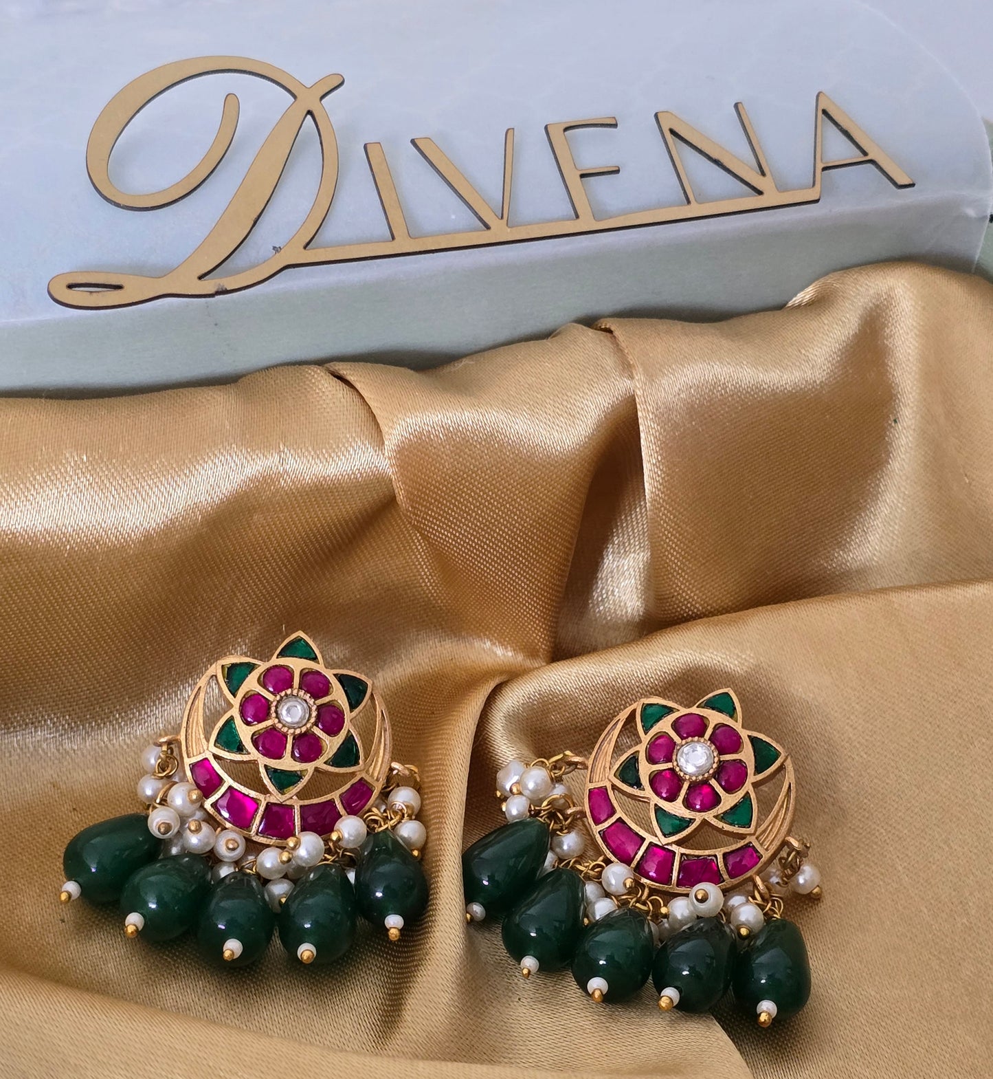 Audrey Premium Pachi Kundan Necklace Set