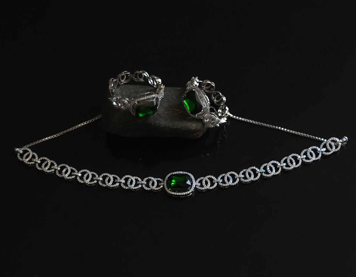 Viviana Crystal CZ Choker Necklace Set
