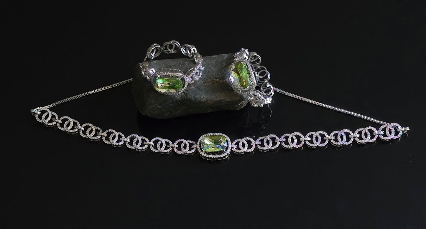Viviana Crystal CZ Choker Necklace Set