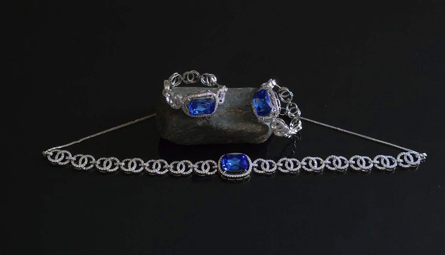Viviana Crystal CZ Choker Necklace Set