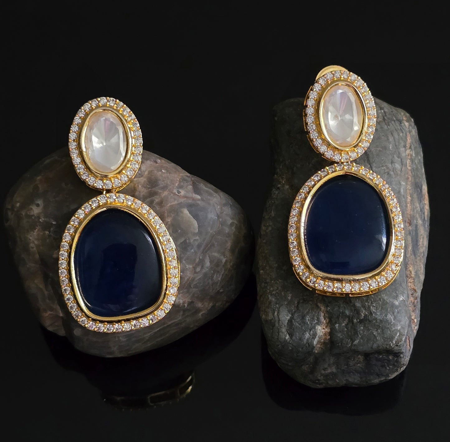 Haisley Navratan Stones Polki Necklace set