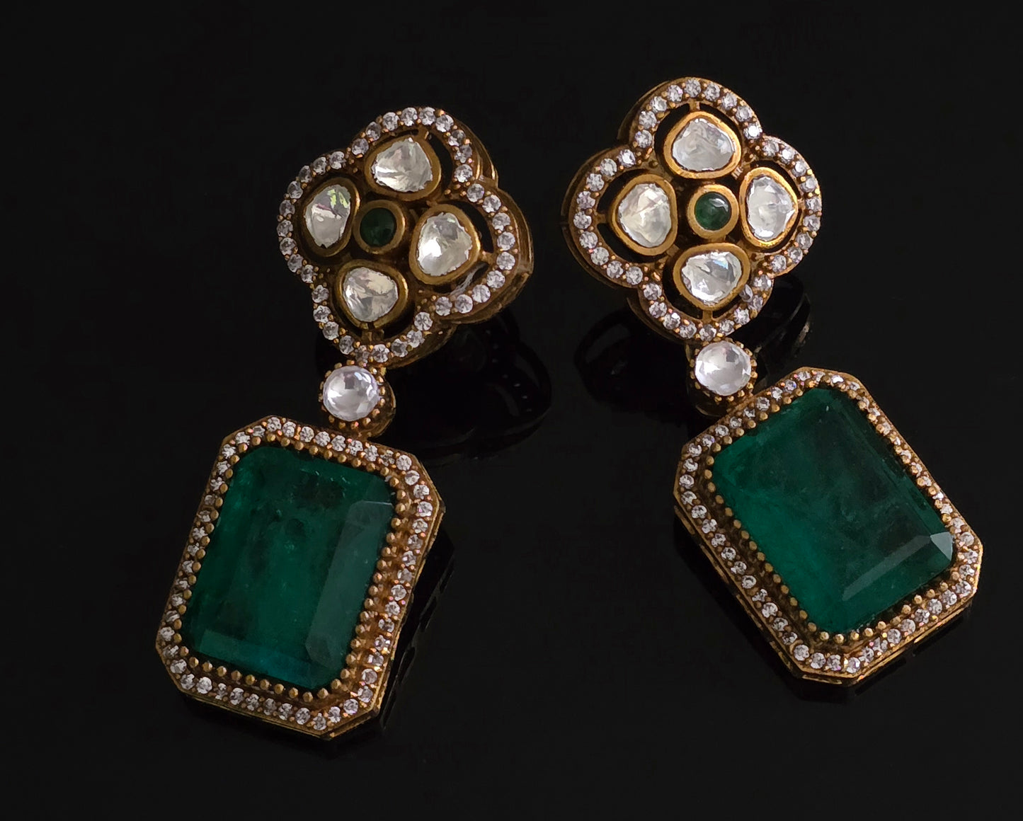 Samaara Polki CZ Necklace Set with Doublet Stone