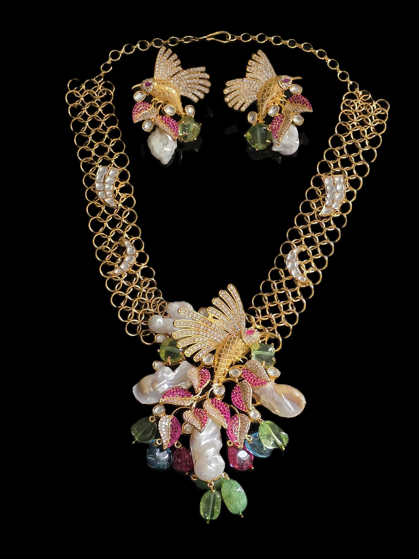 Eleanor Handcrafted Fusion Baroque Pearls Necklace Set