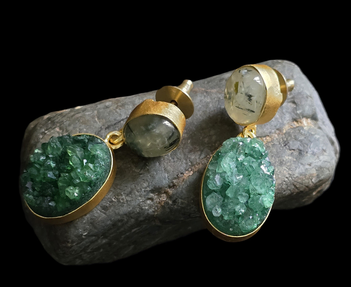 Pearl with Natural Stone Earrings
