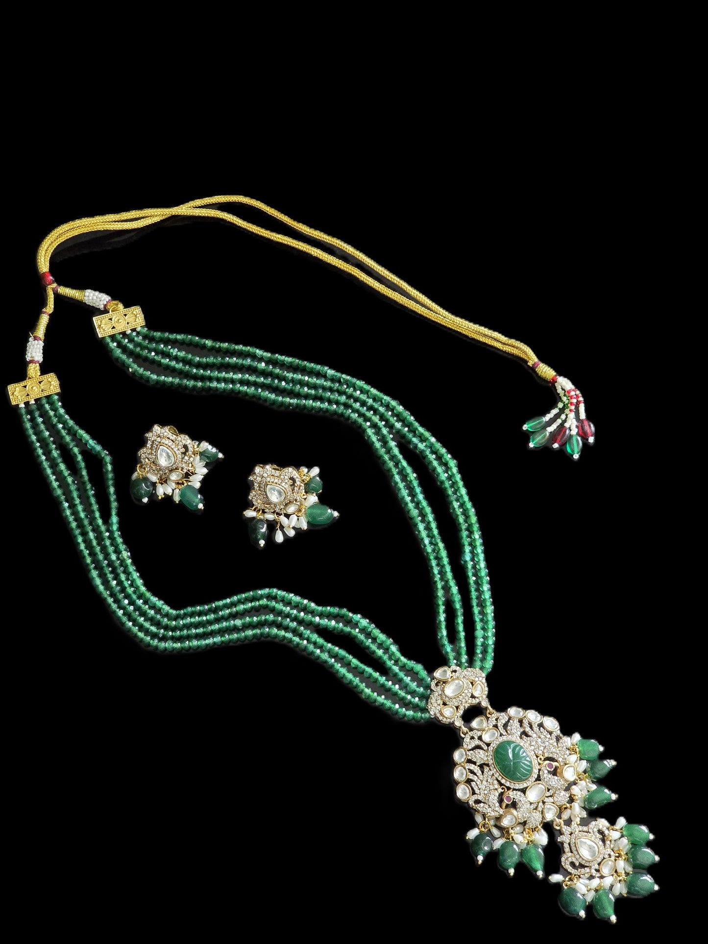 Kimberley Victorian Long Onyx Beads Necklace Set