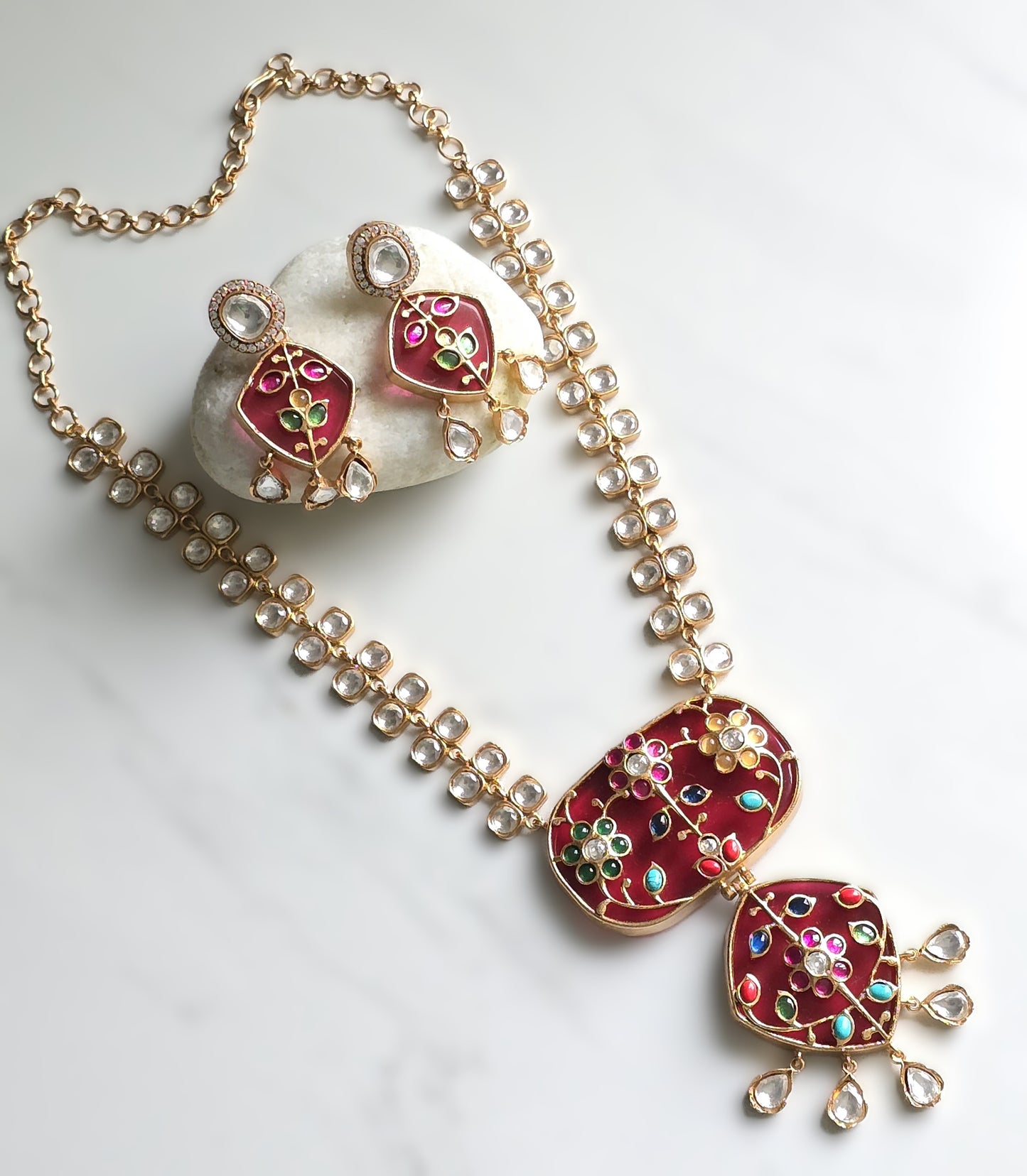 Olivia Handcrafted Polki Necklace Set