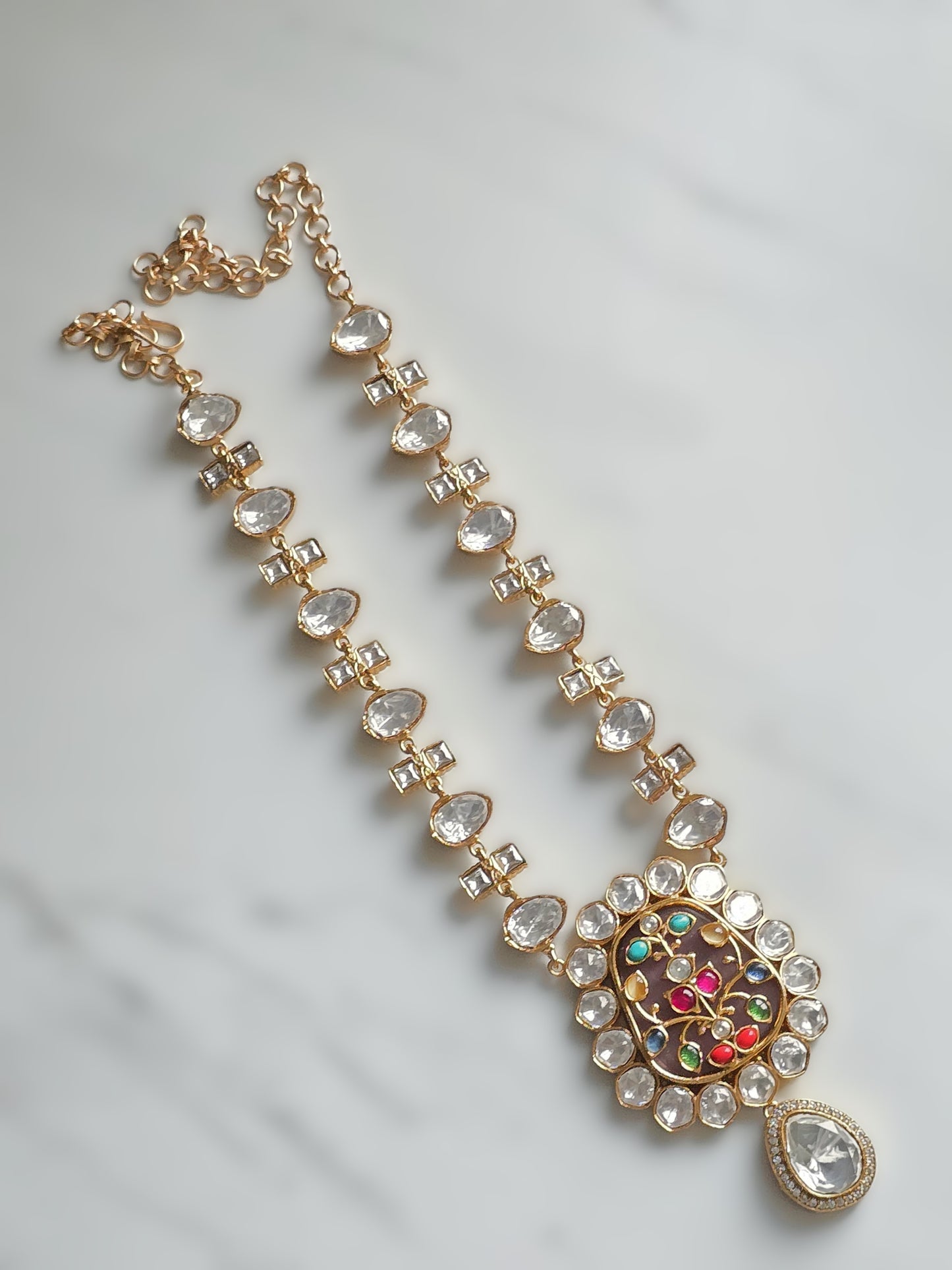 Miranda Navratan Polki Necklace Set