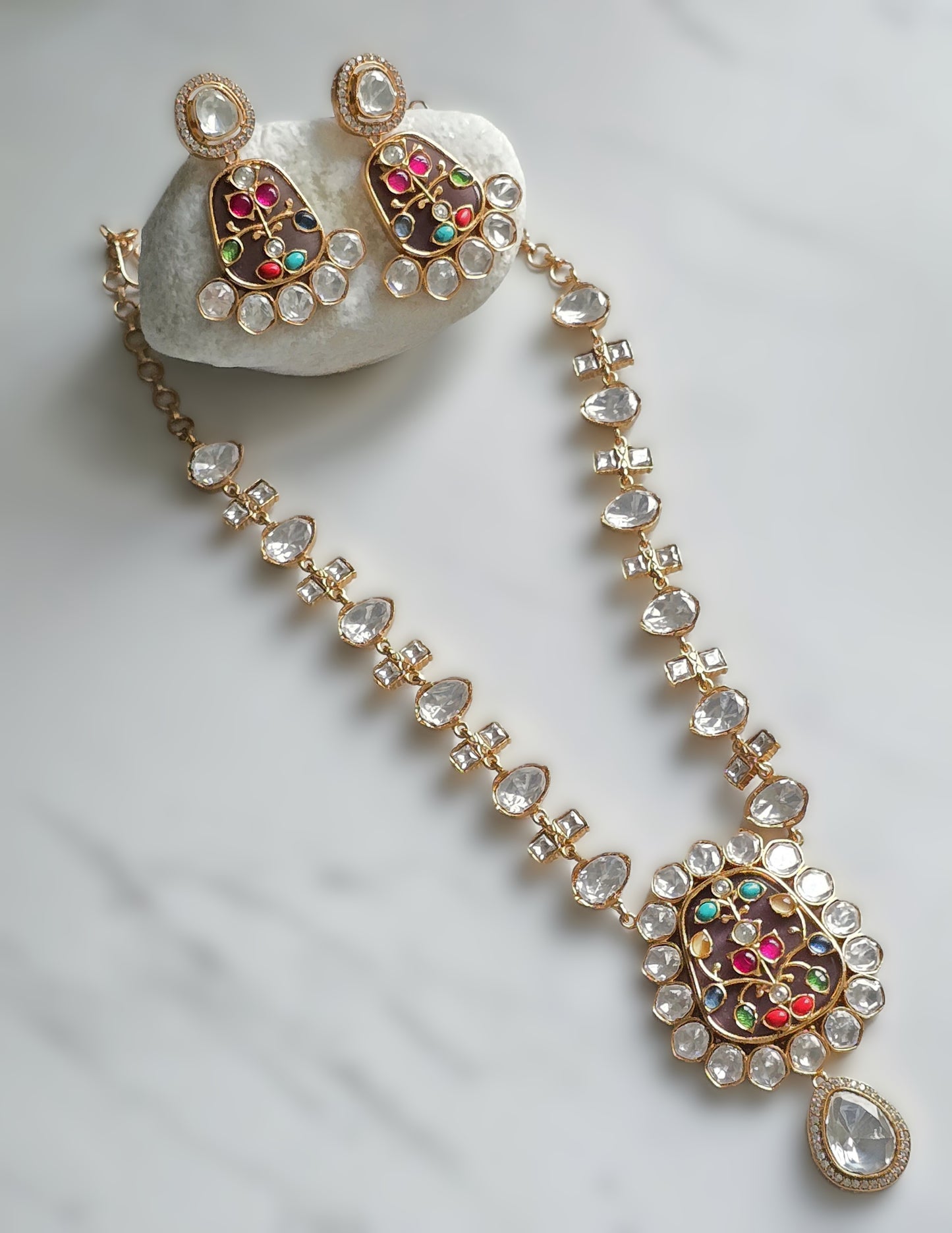 Miranda Navratan Polki Necklace Set