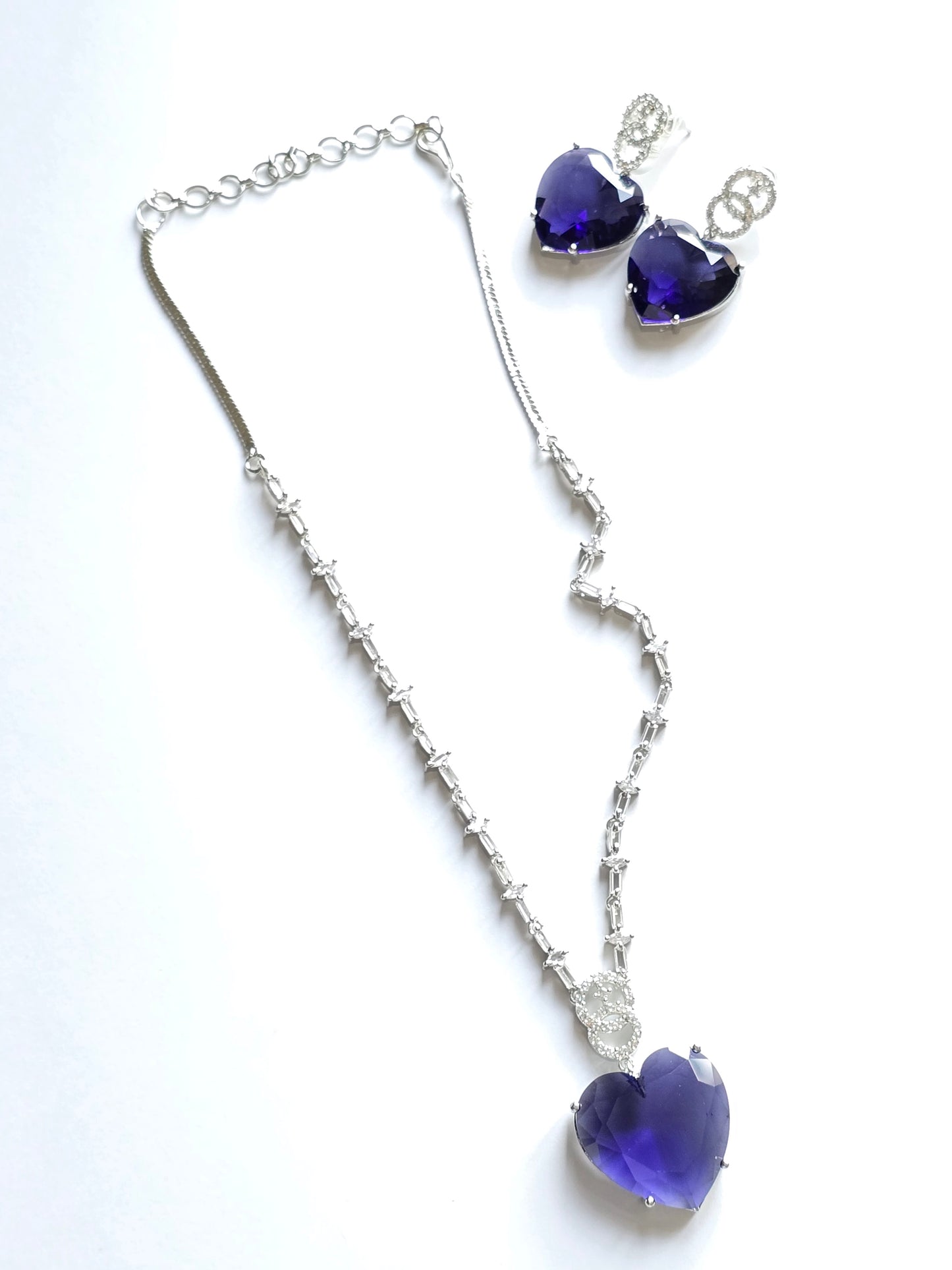 Crystal Heart Pendant Set
