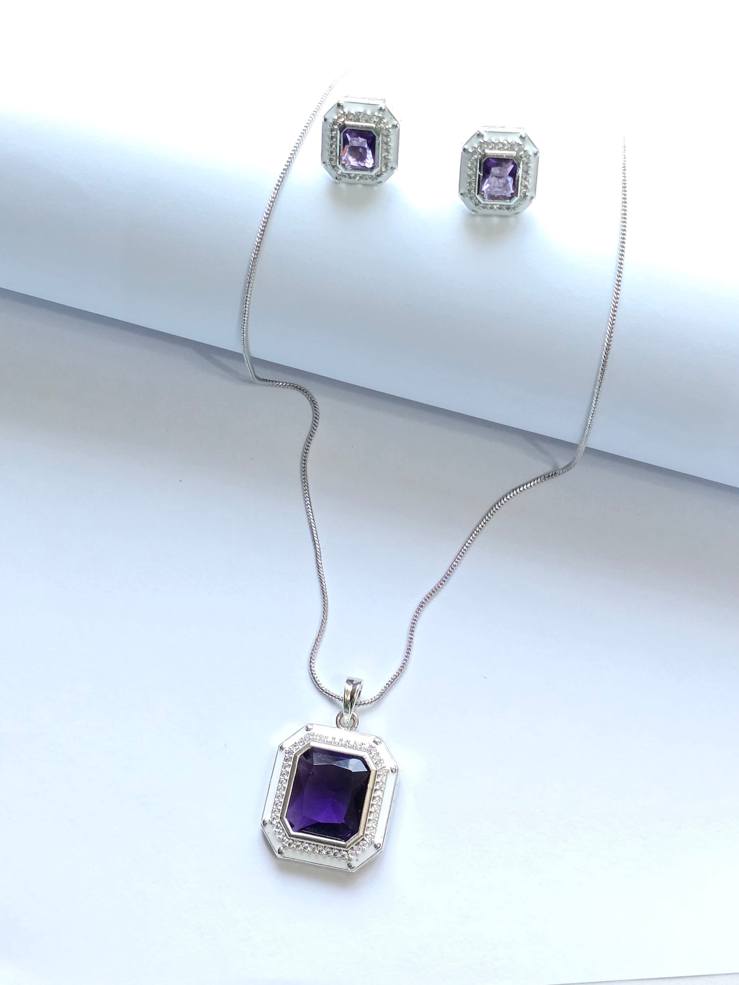 Crystal Pendant Set with Enamel