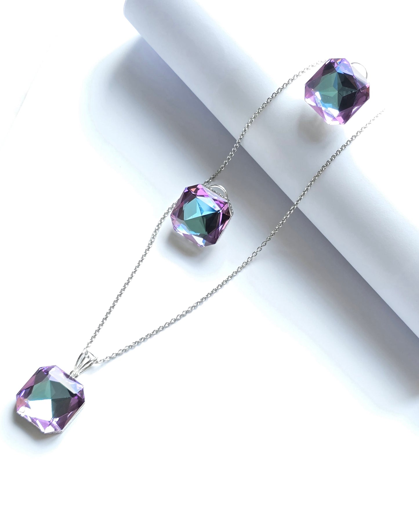 Rosalind Giant Crystal Pendant Set