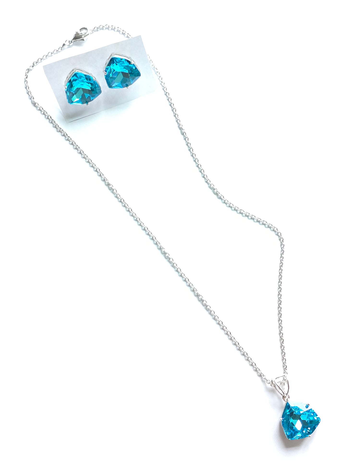 Philomena Solitaire Crystal Pendant Set with Adjustable Ring