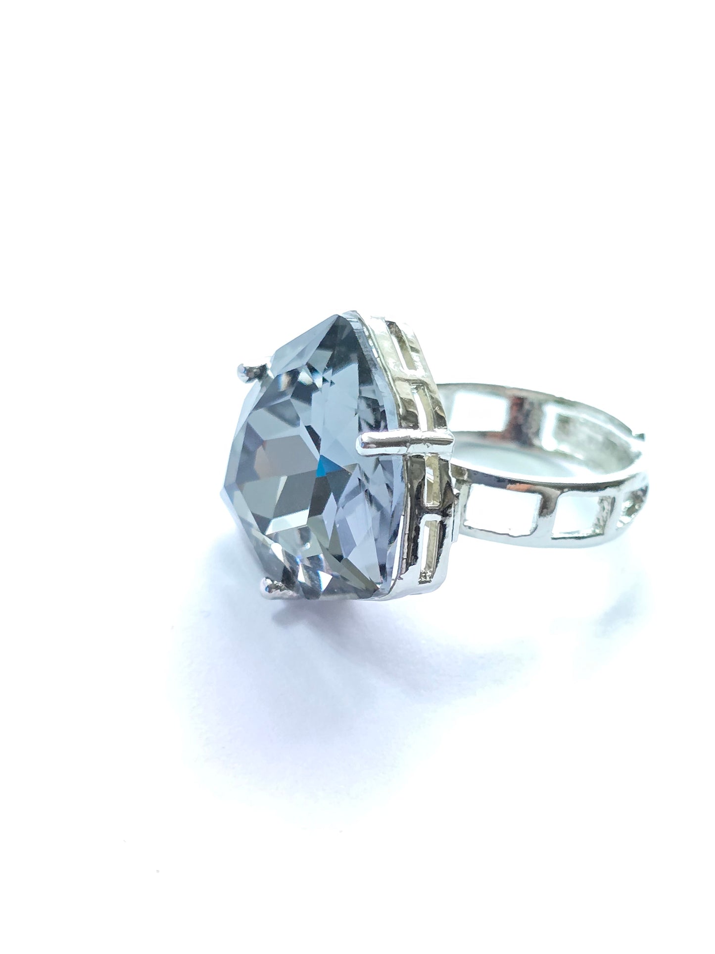 Philomena Solitaire Crystal Pendant Set with Adjustable Ring