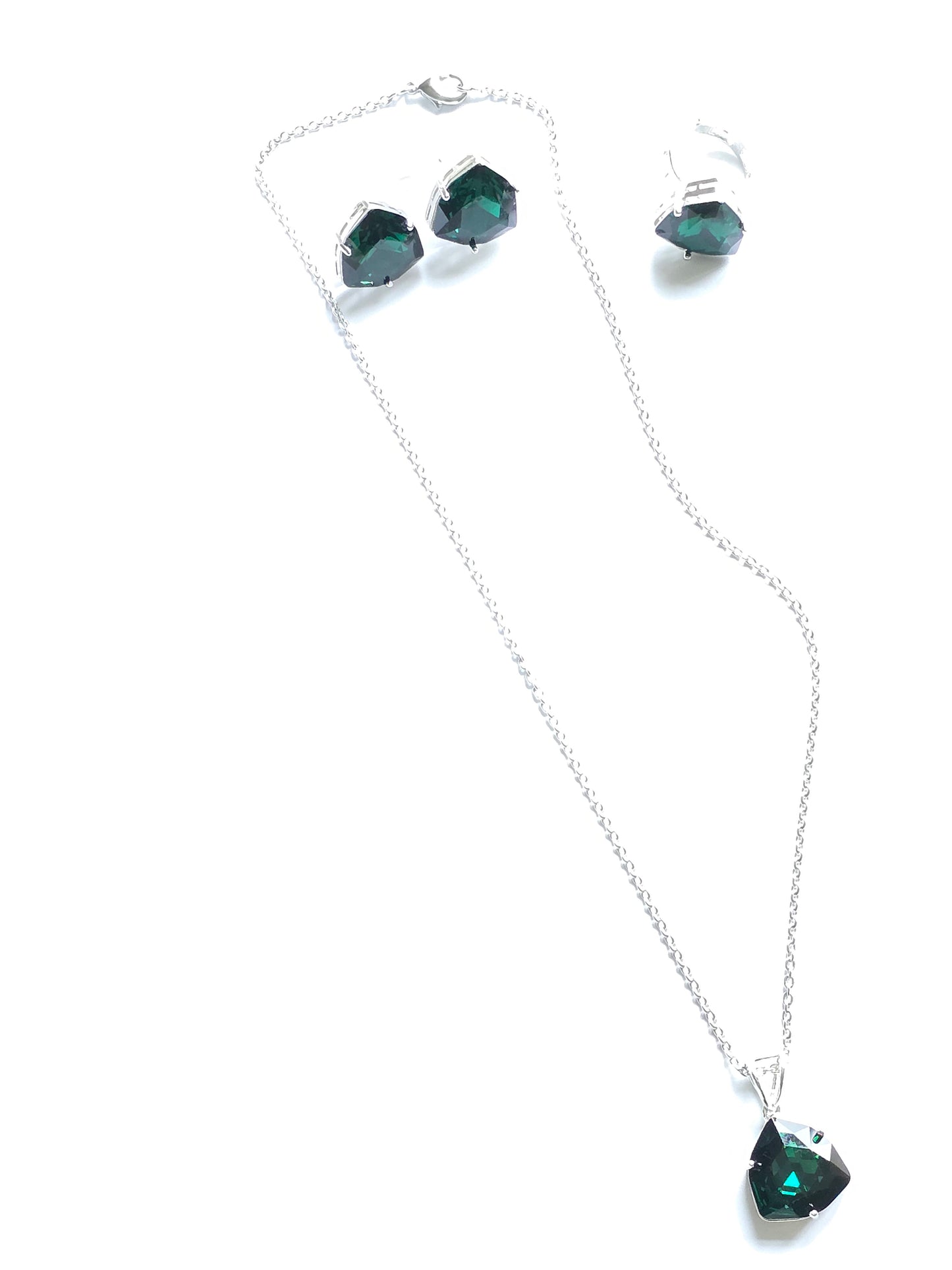 Philomena Solitaire Crystal Pendant Set with Adjustable Ring