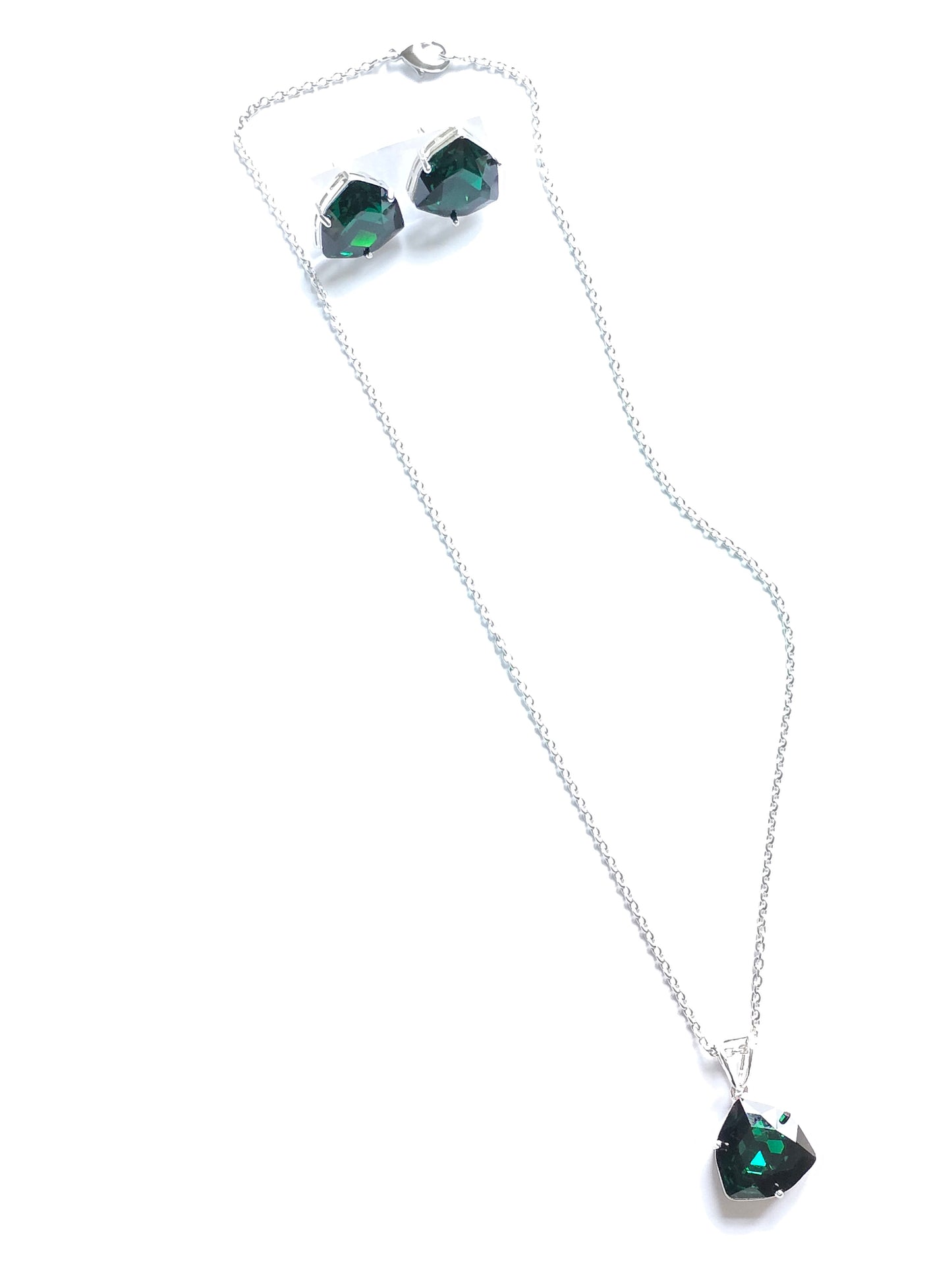 Philomena Solitaire Crystal Pendant Set with Adjustable Ring