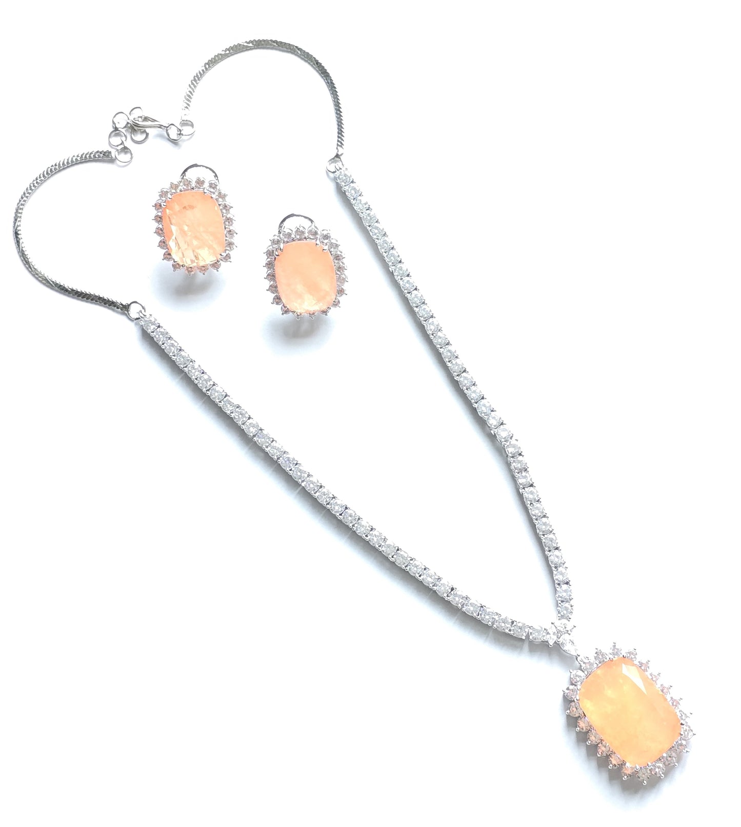 Phoenix Doublet Stone AD Necklace with Doublet Studs