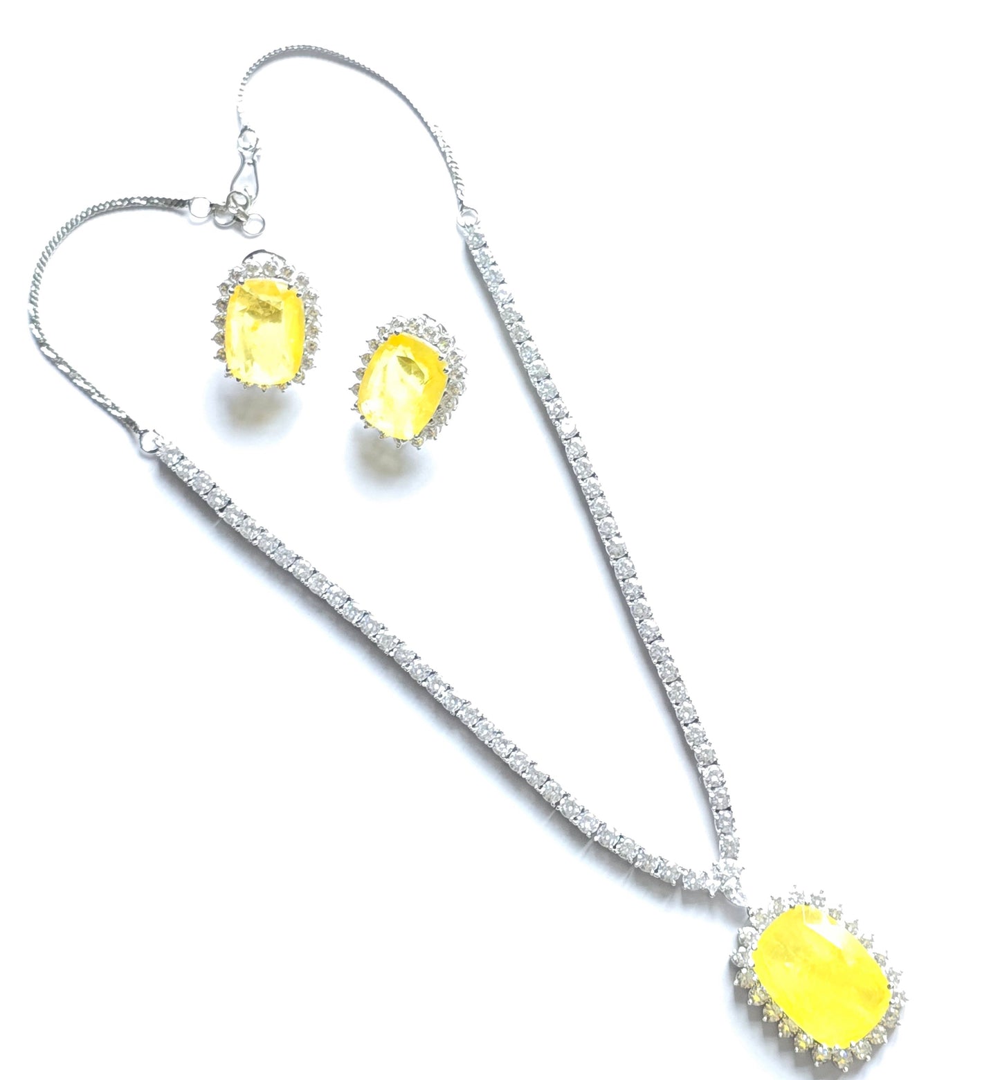 Phoenix Doublet Stone AD Necklace with Doublet Studs
