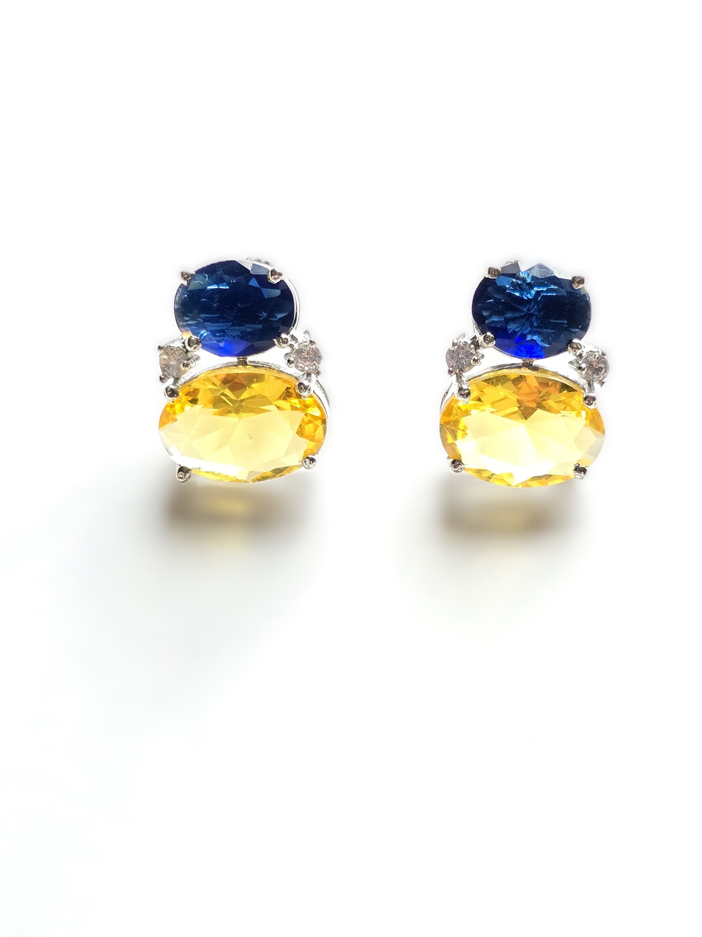 Rosa Dual Crystal Studs Earrings