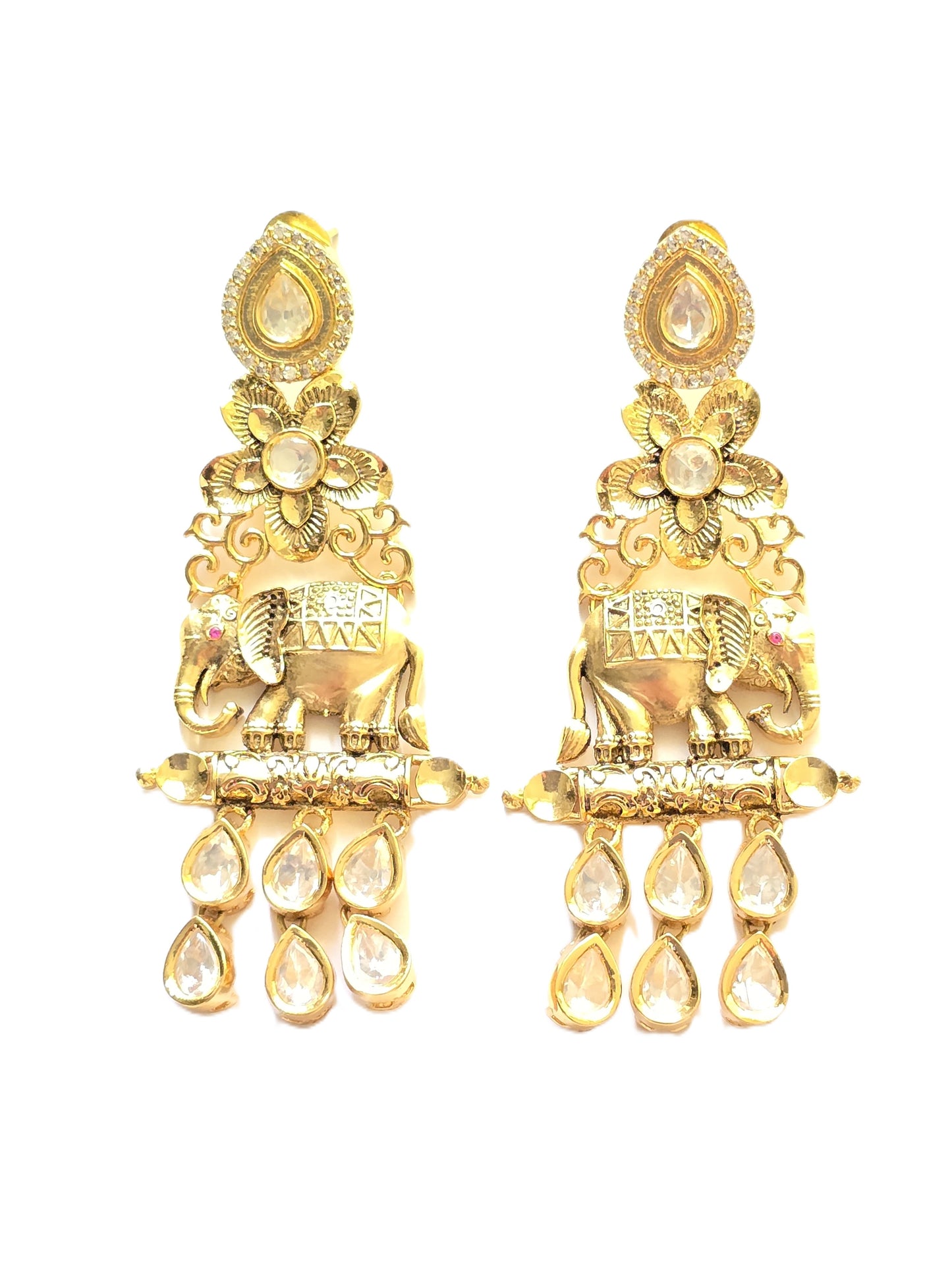 Traditional Polki Kundan statement Earrings