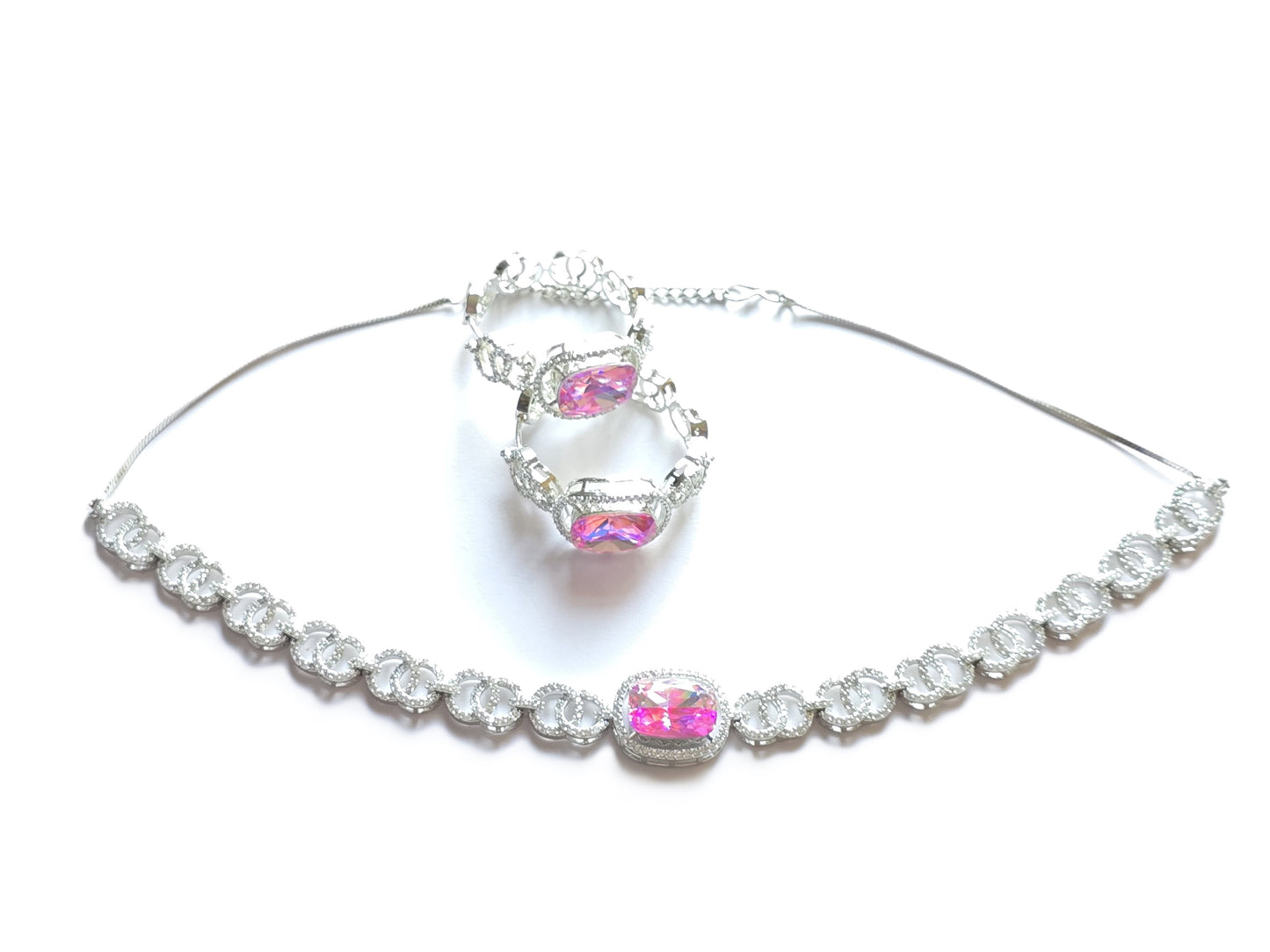Viviana Crystal CZ Choker Necklace Set