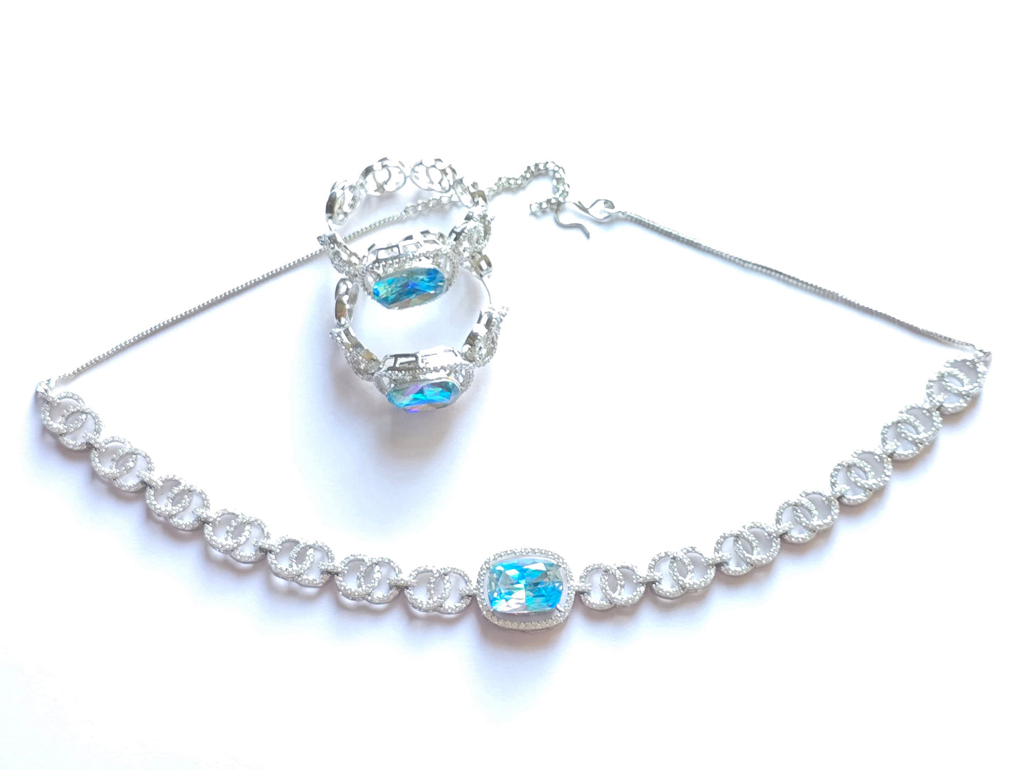 Viviana Crystal CZ Choker Necklace Set