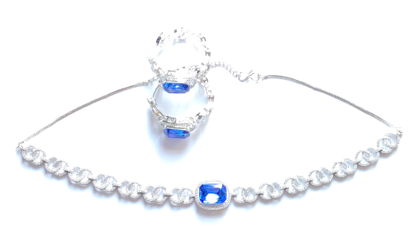 Viviana Crystal CZ Choker Necklace Set
