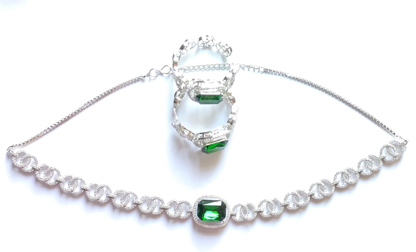 Viviana Crystal CZ Choker Necklace Set