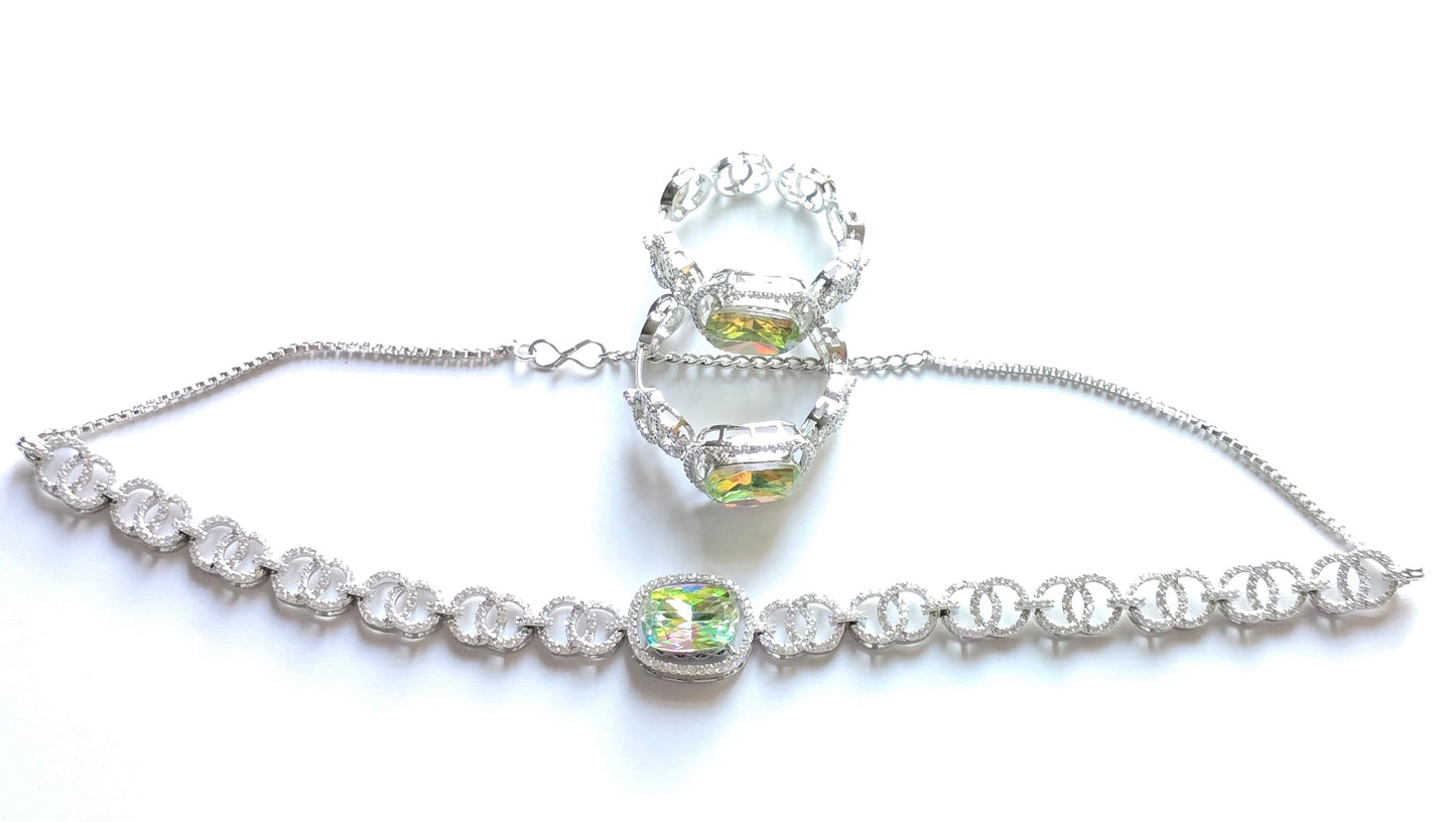 Viviana Crystal CZ Choker Necklace Set