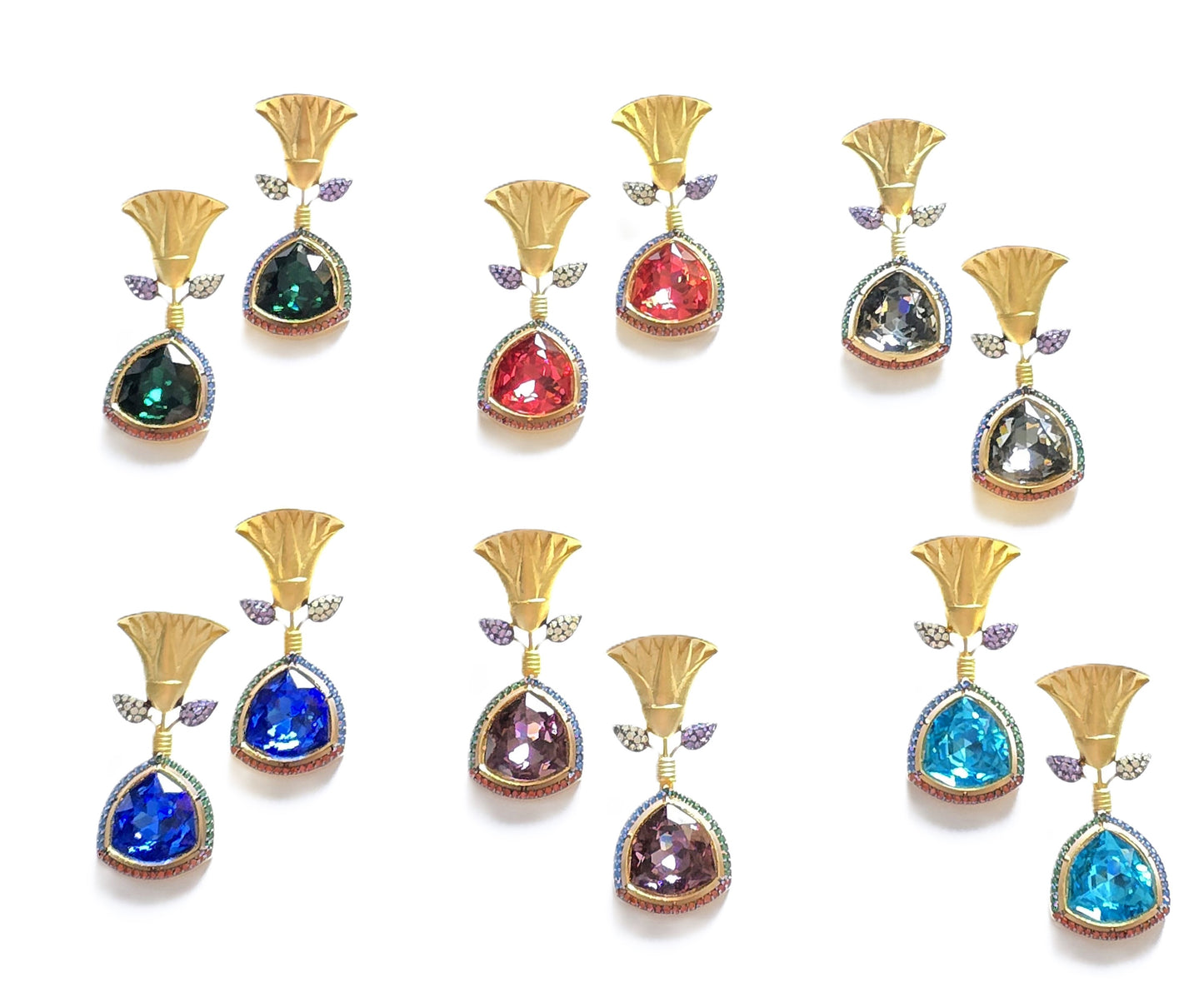 Jennifer Tulip Crystal Dangle Earrings