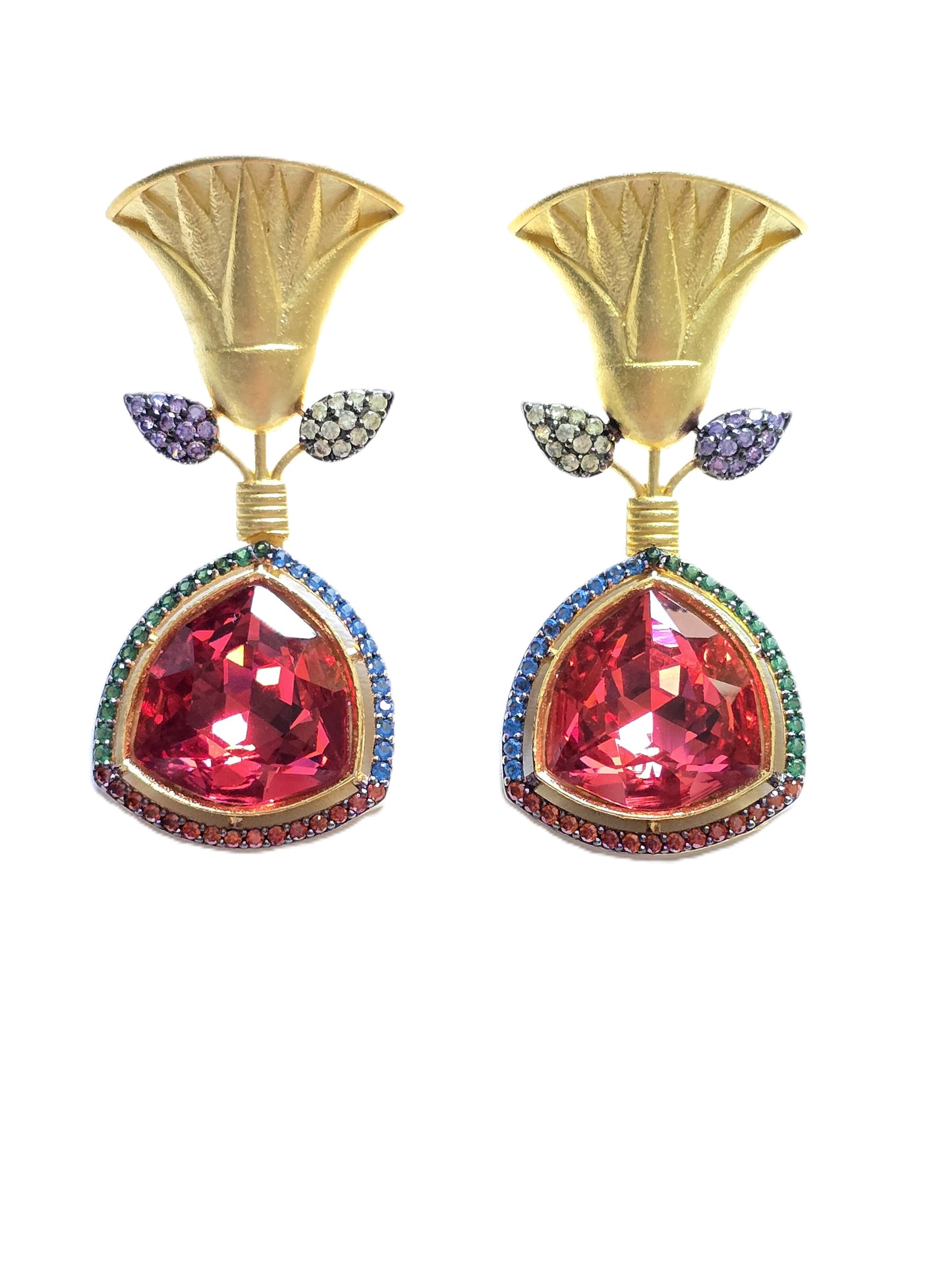Jennifer Tulip Crystal Dangle Earrings