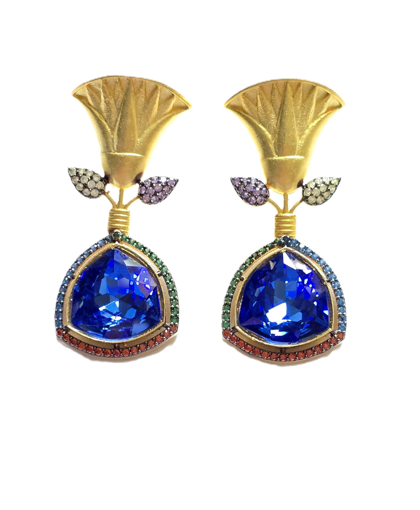 Jennifer Tulip Crystal Dangle Earrings