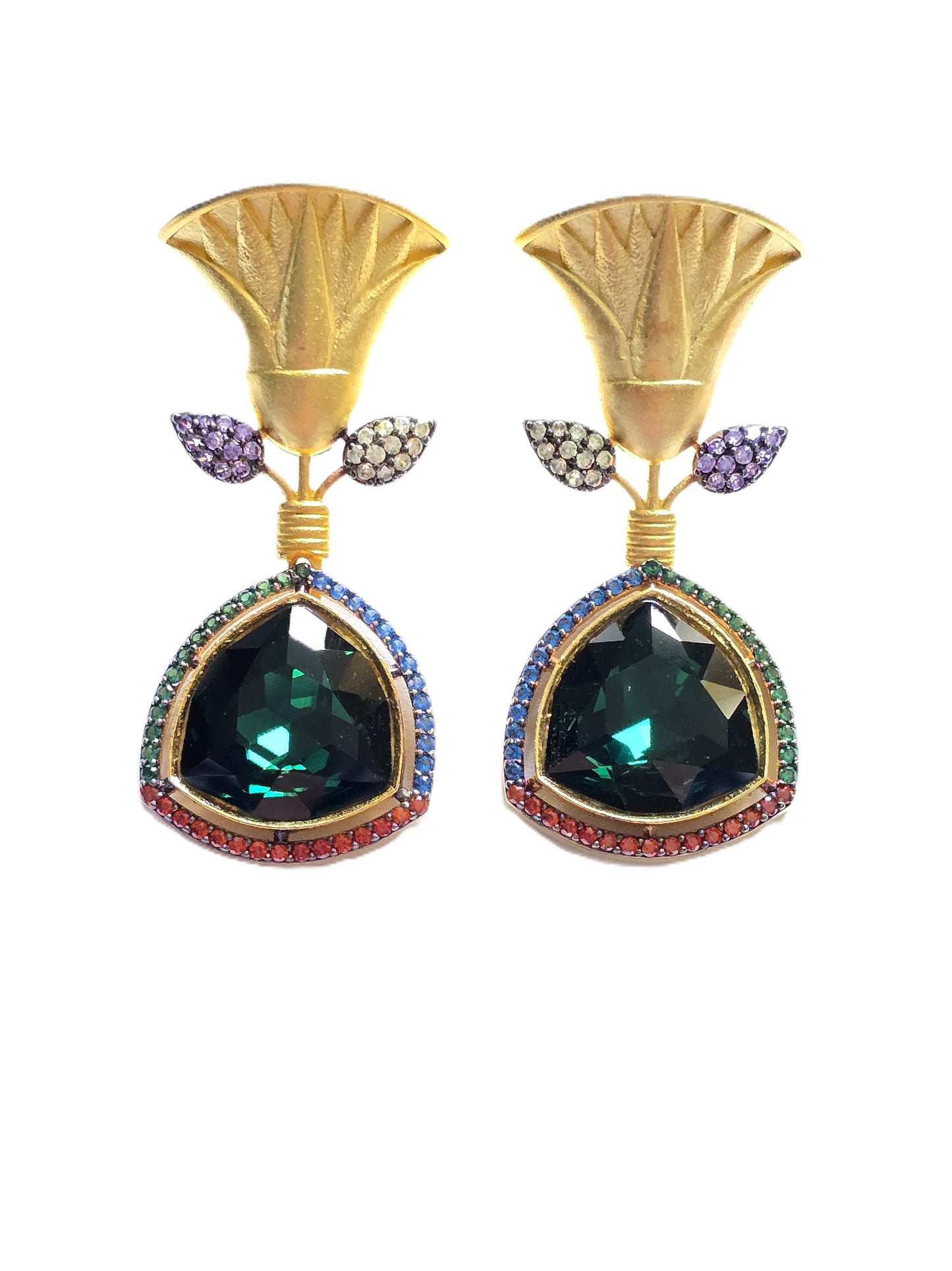 Jennifer Tulip Crystal Dangle Earrings