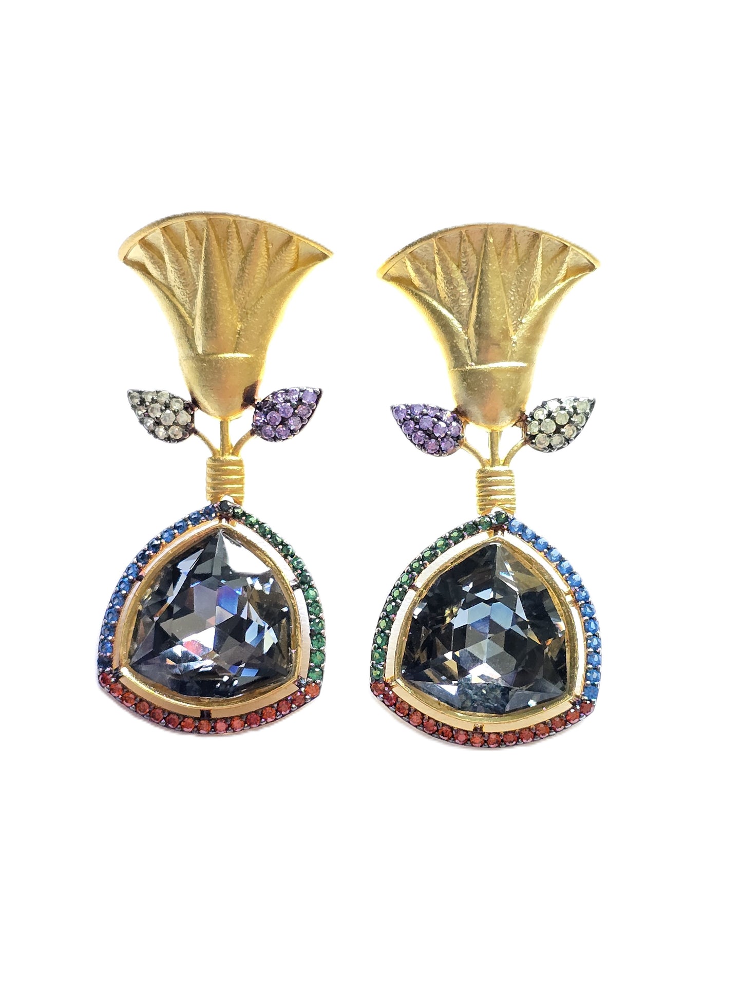 Jennifer Tulip Crystal Dangle Earrings