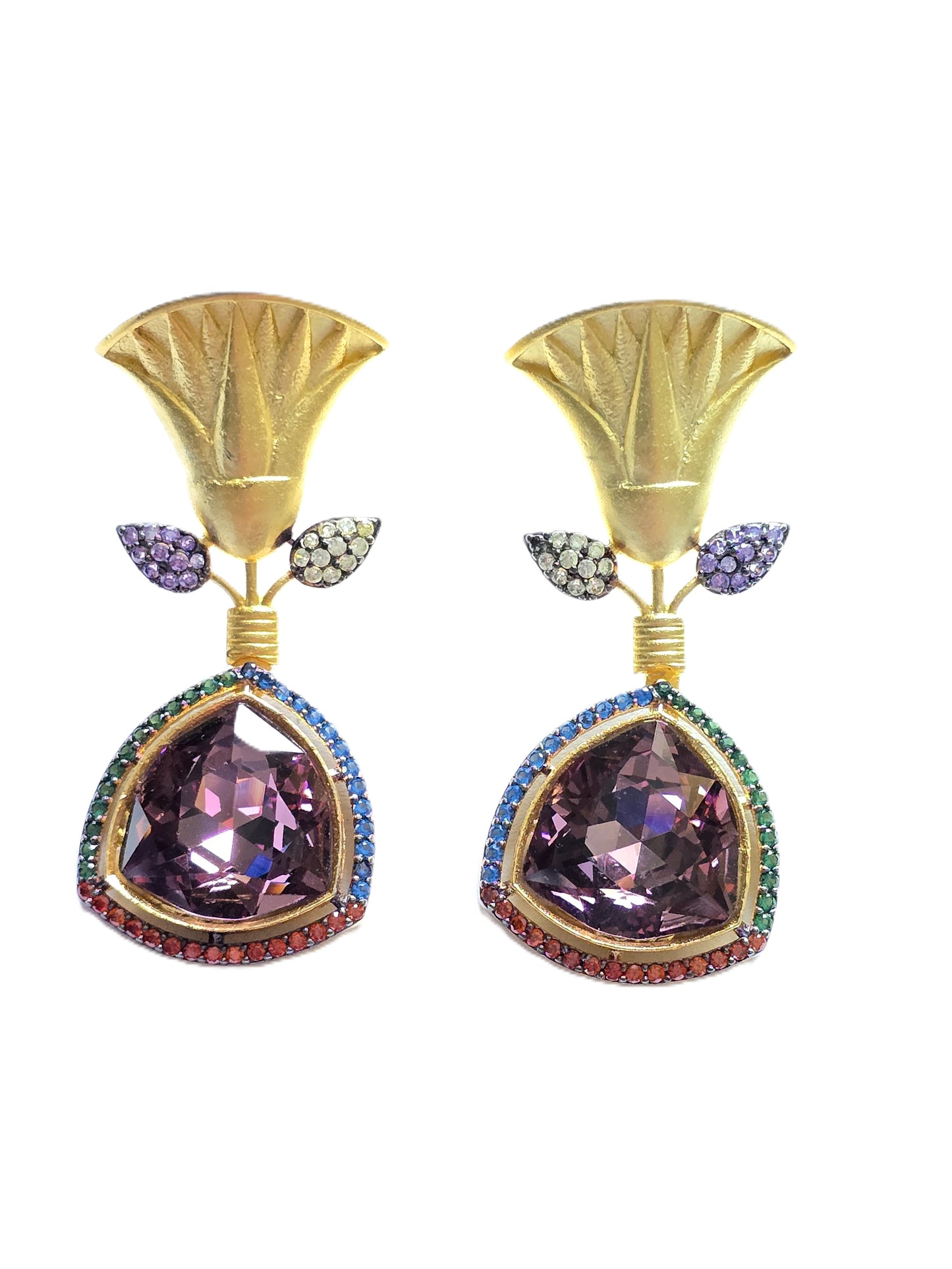 Jennifer Tulip Crystal Dangle Earrings