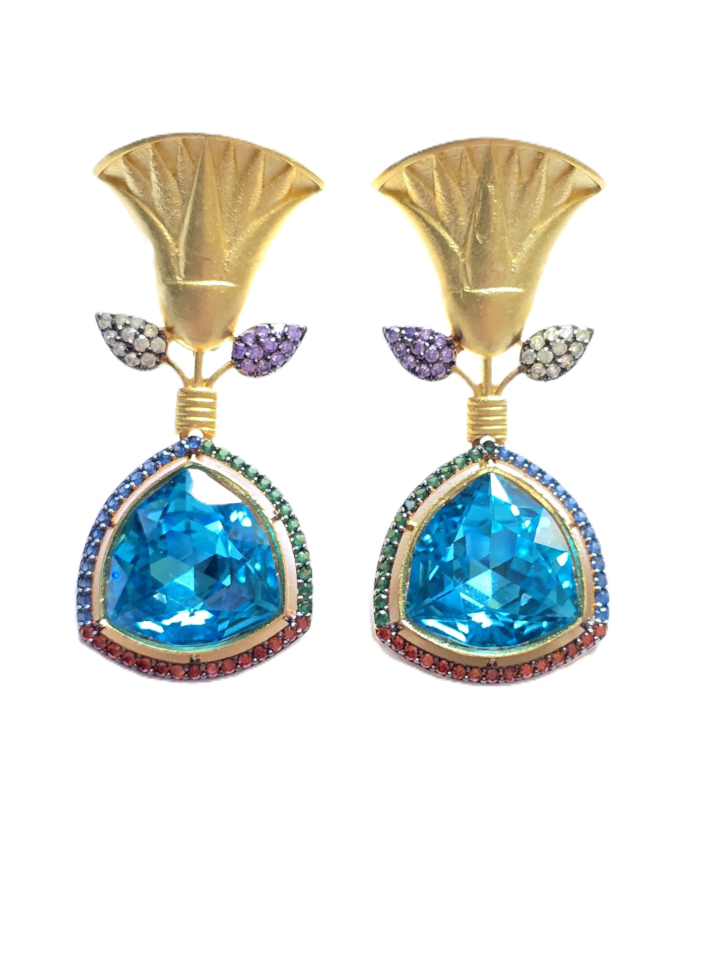 Jennifer Tulip Crystal Dangle Earrings