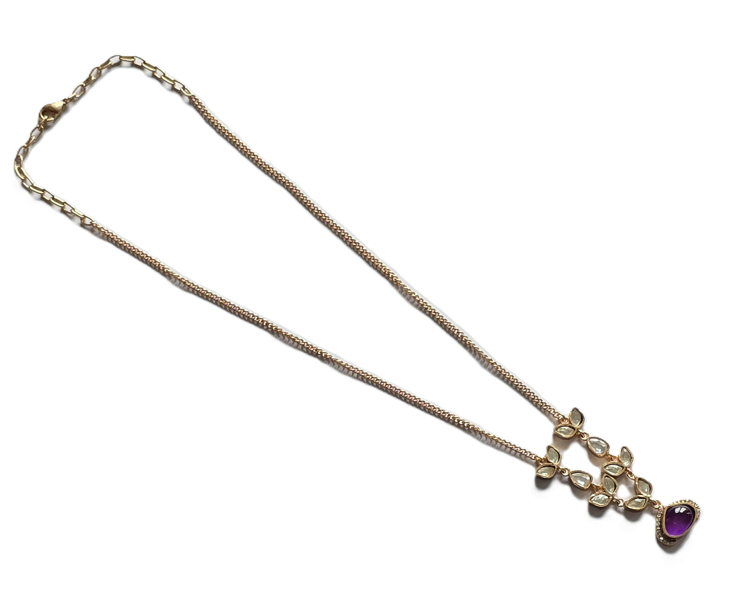Estrella Moissanite Polki Doublet Stone Necklace Set