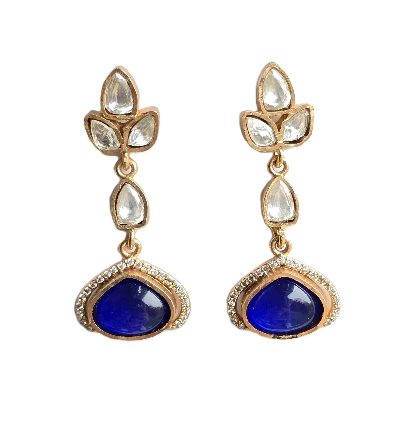 Estrella Moissanite Polki Doublet Stone Necklace Set