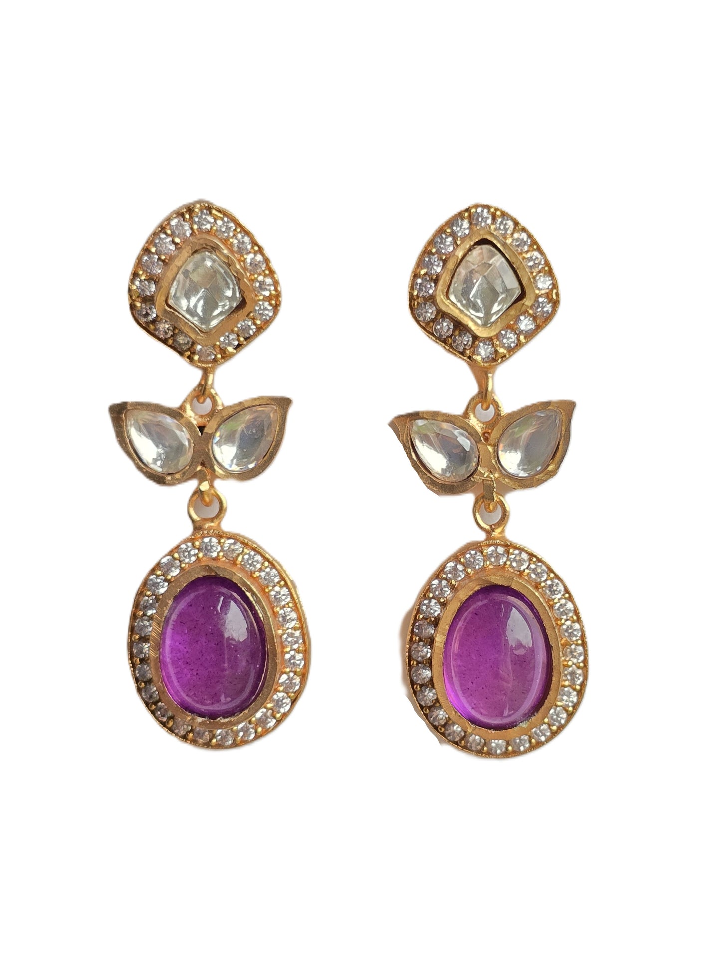 Violeta Moissanite Pota Doublet Necklace Set