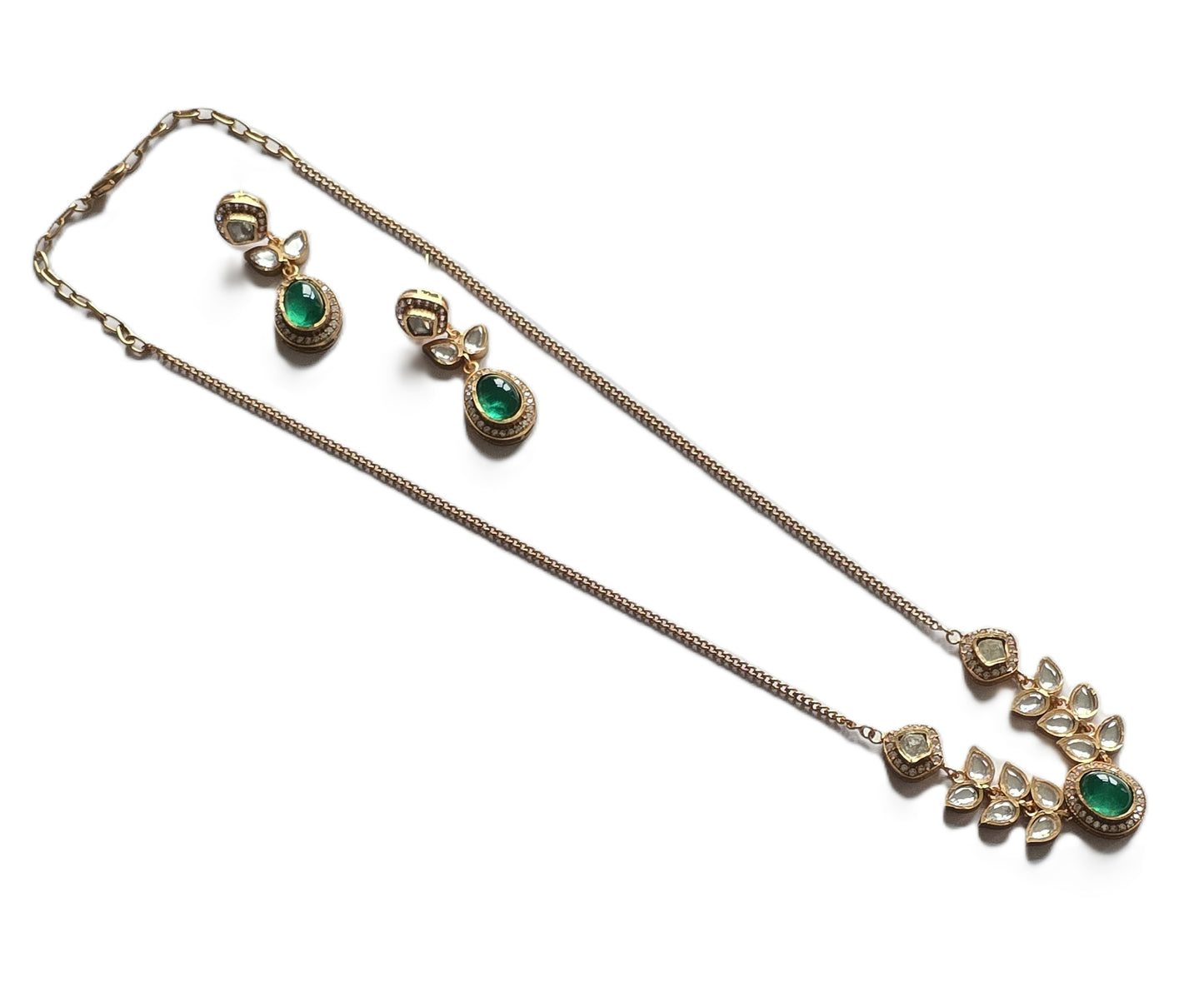Violeta Moissanite Pota Doublet Necklace Set