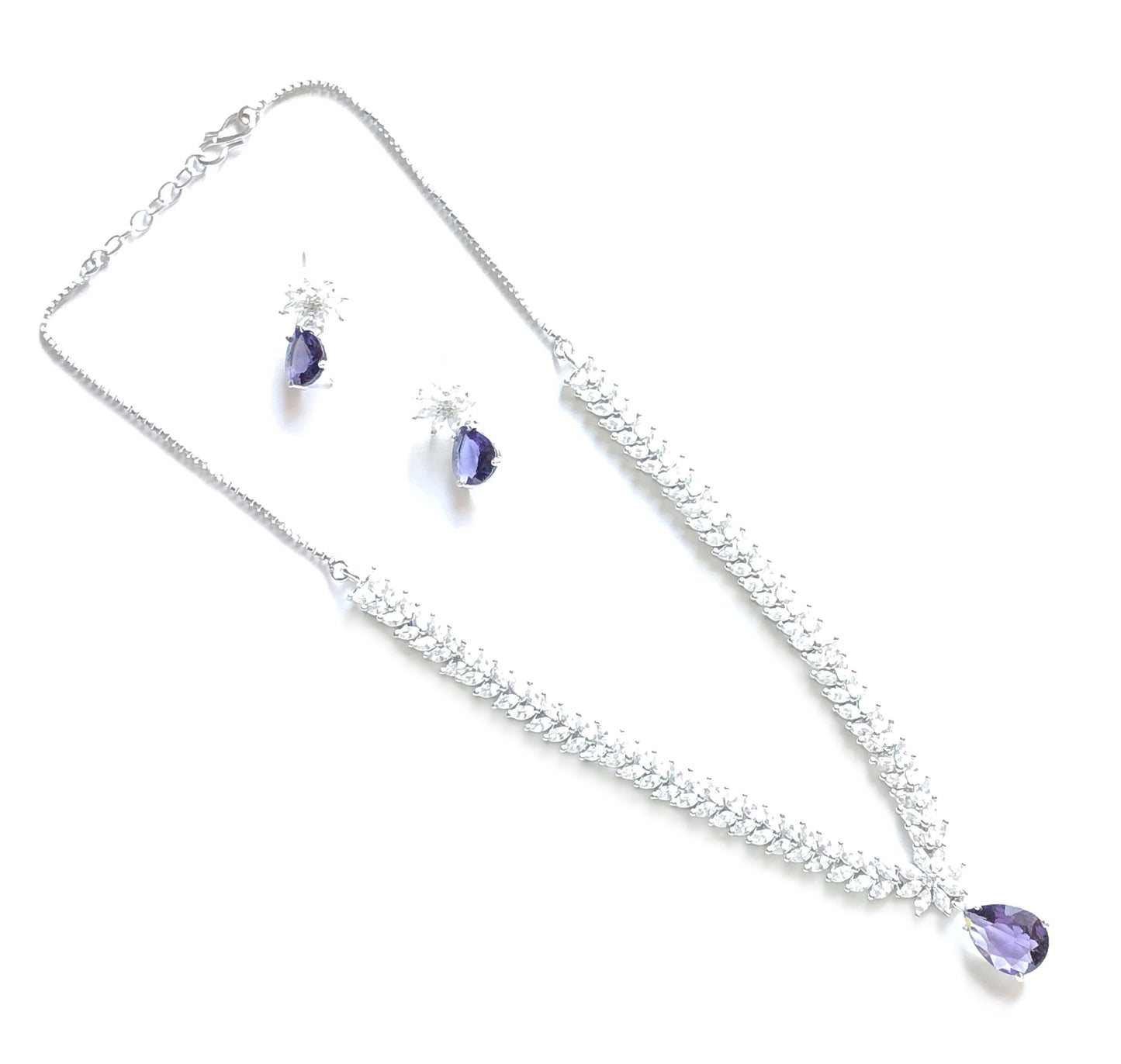 Amber CZ Necklace Set