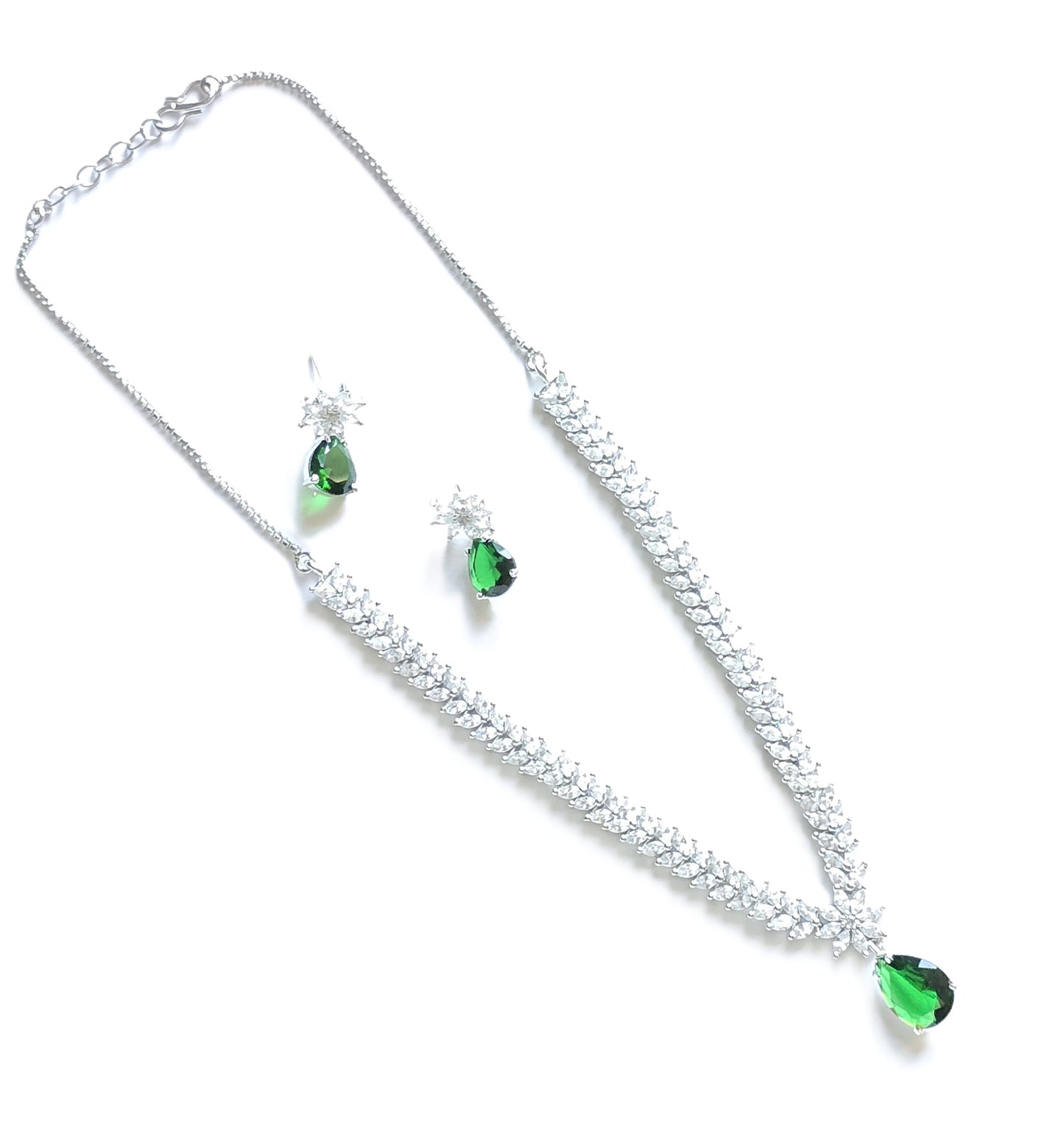 Amber CZ Necklace Set