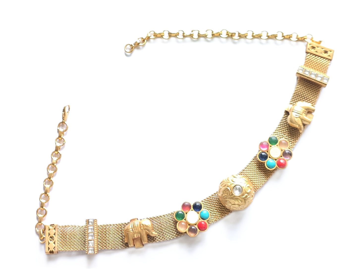 Berkley Vintage Navratan Fusion Choker Necklace Set