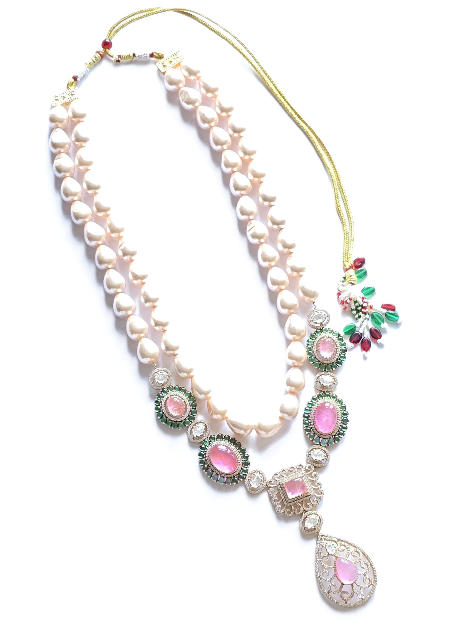 Mirha Pearl & Doublet Stone Necklace Set