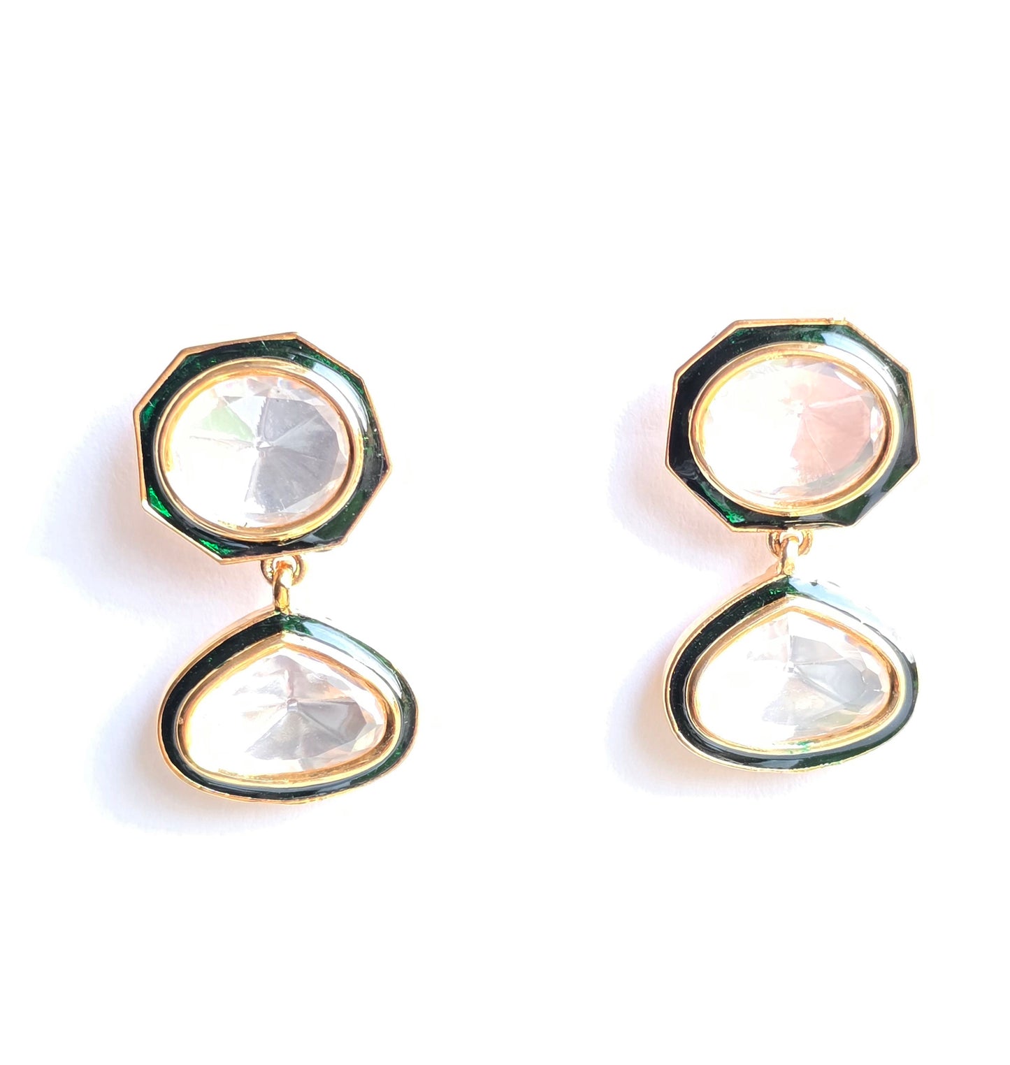 Luna Premium Moissanite Polki Necklace Set