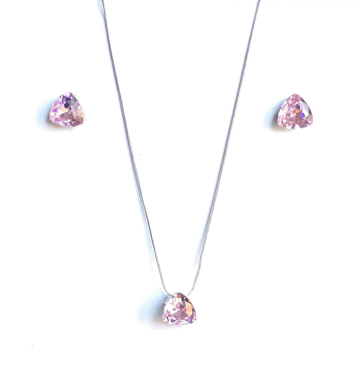 Lyra Solitaire Crystal Pendant Set
