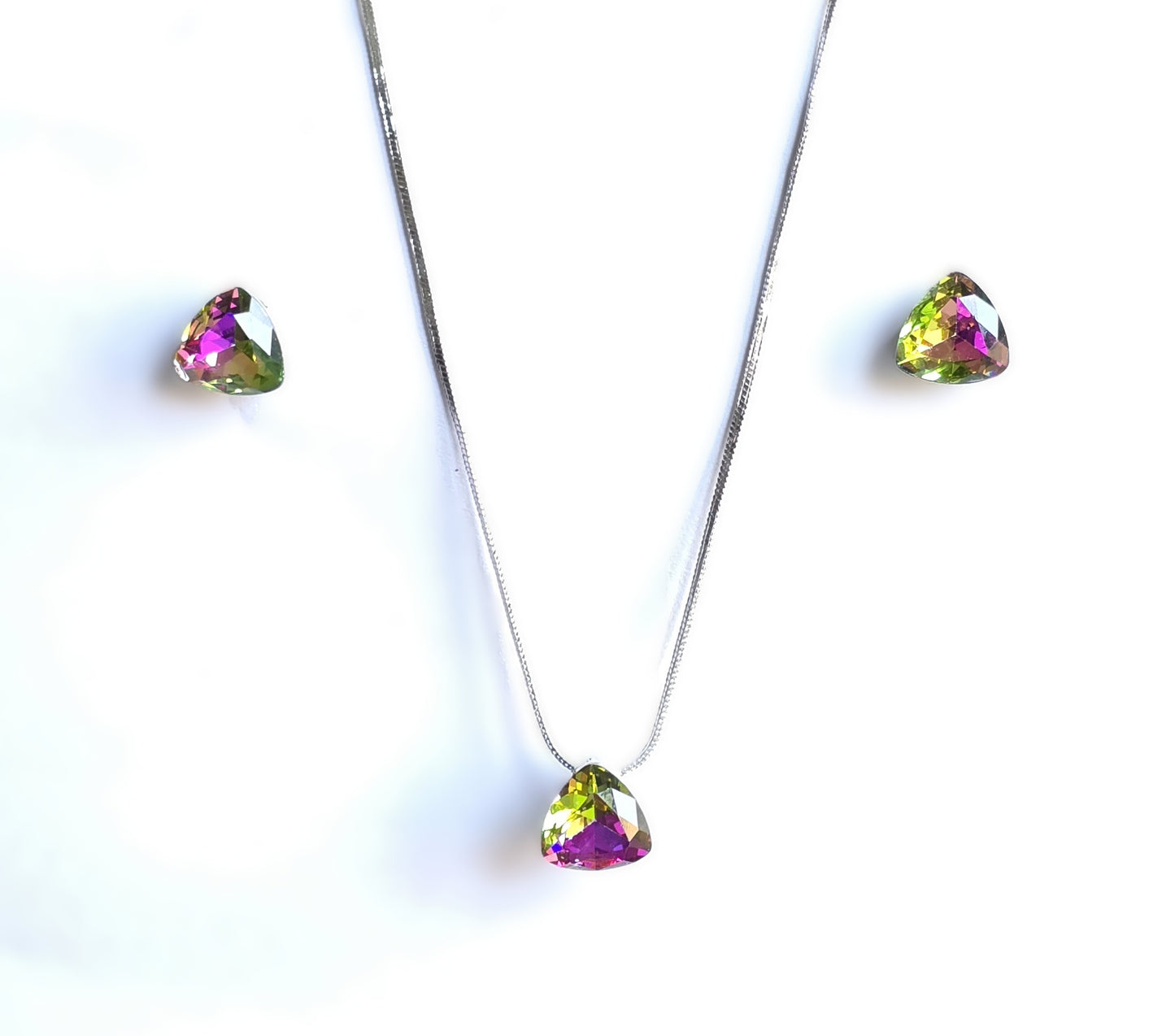 Lyra Solitaire Crystal Pendant Set